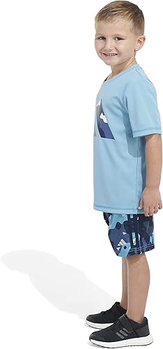 Miniatura 5 de adidas boys Short Sleeve T-shirt and Poly Shorts 2-piece Set