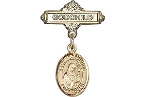 Saint Medal Collection Gold Filled Baby Badge with St. Gertrude of Nivelles...