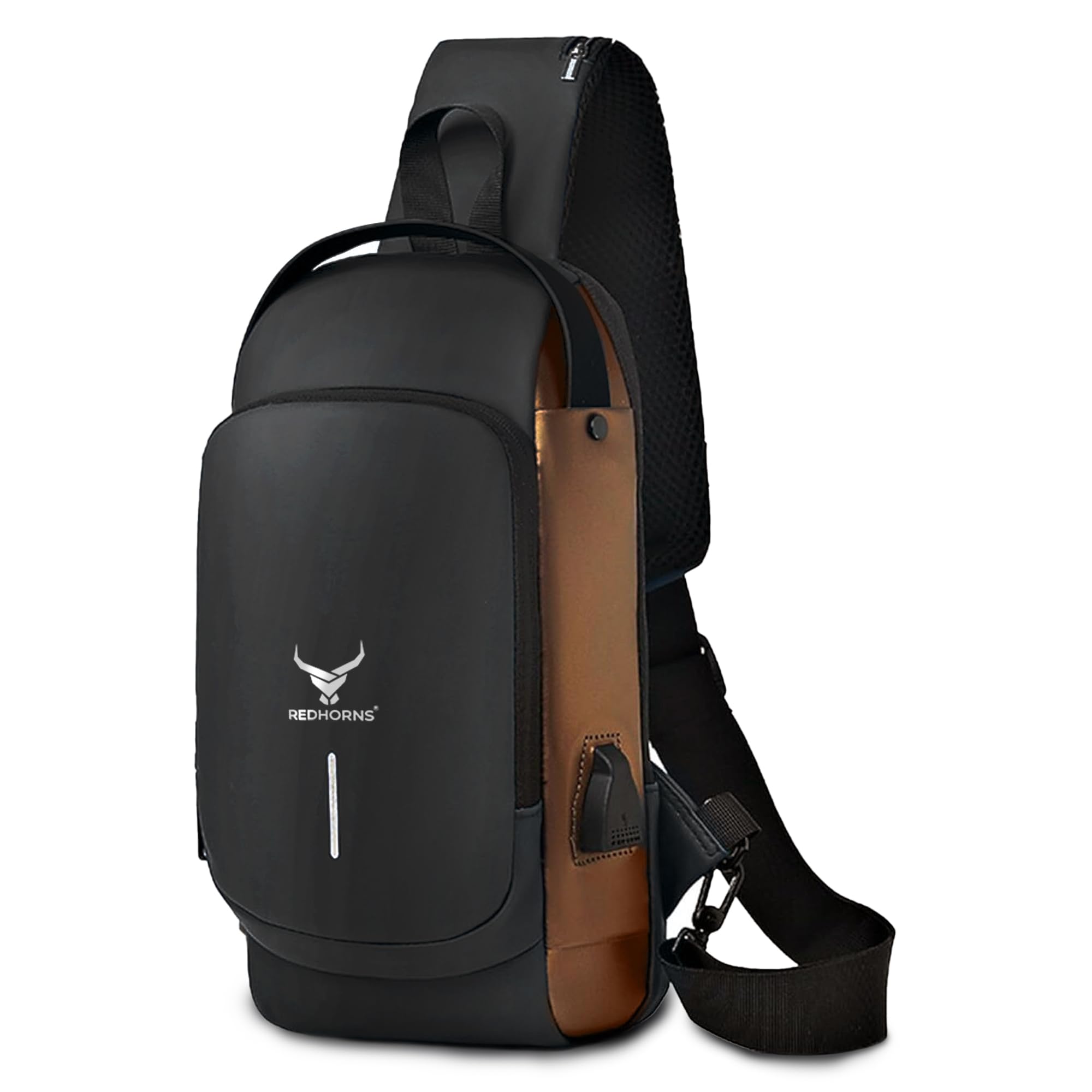 redhorns Waterproof Crossbody Chest Bag for Men & Women with USB Charging Port Unisex Design Anti-Theft Zipper Password Lock Shoulder Bag, Sling Bag for Travel-picture-18