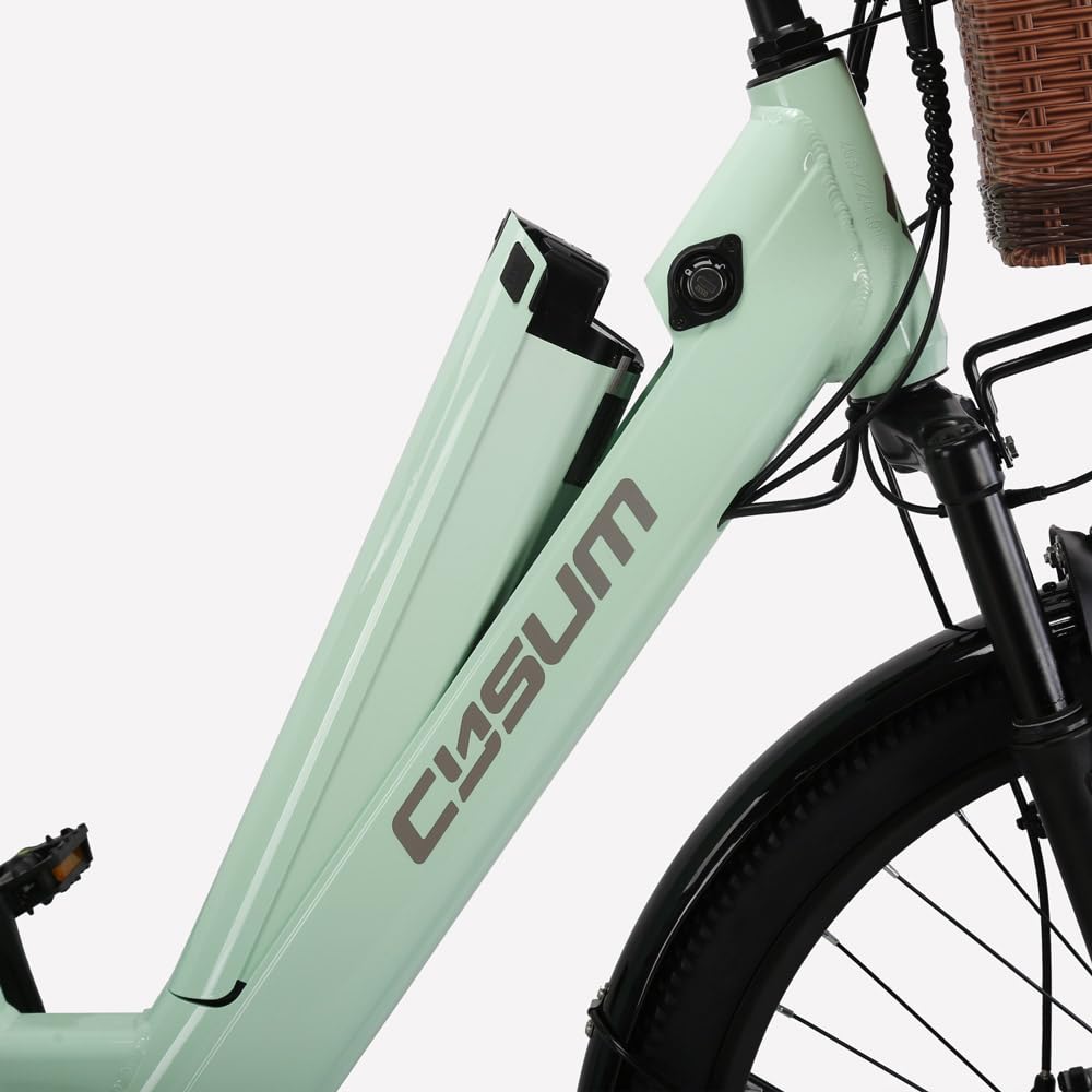 Vélo électrique unisexe pour adulte X-City de 26 pouces, dérailleur à 7 vitesses, équipé d'une batterie amovible de 48 V 10,4 Ah, vitesse maximale de 25 km/h, autonomie de 80 à 110 km