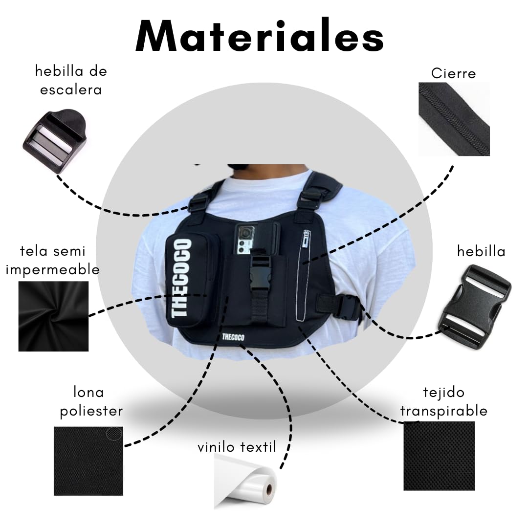 Genérico Pechera para Grabar con Soporte para Movil con Gran Comodidad, Ajustable y Adaptable a Cualquier Deporte. bicibleta, Moto, Motocross.