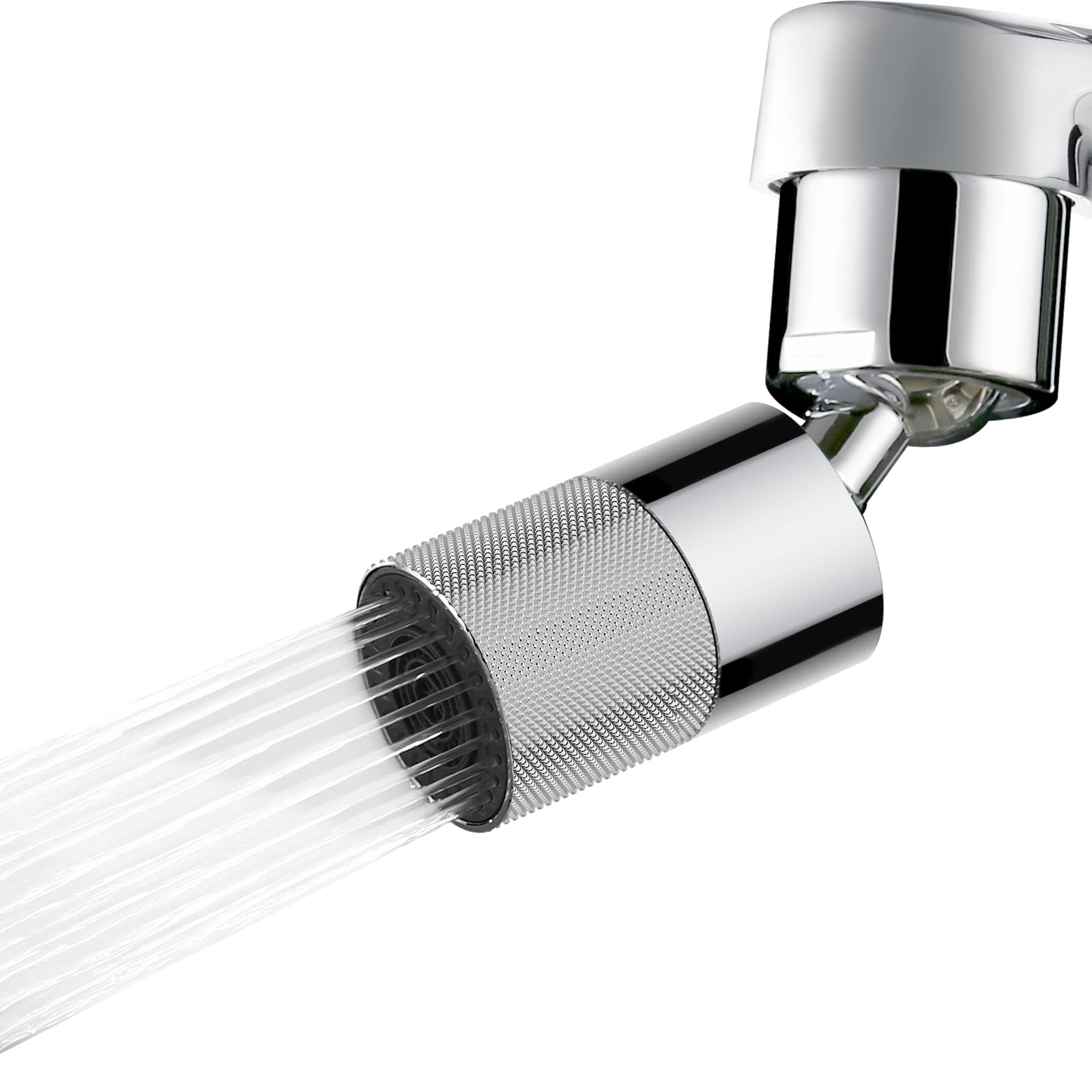 Swivel Faucet Aerator, Dual Function Faucet Sprayer Attachment, 360° Big Angle Swivel kitchen Faucet Aerator, 55/64-27UNS Famale Thread, Kitchen Sink Aerator Chrome