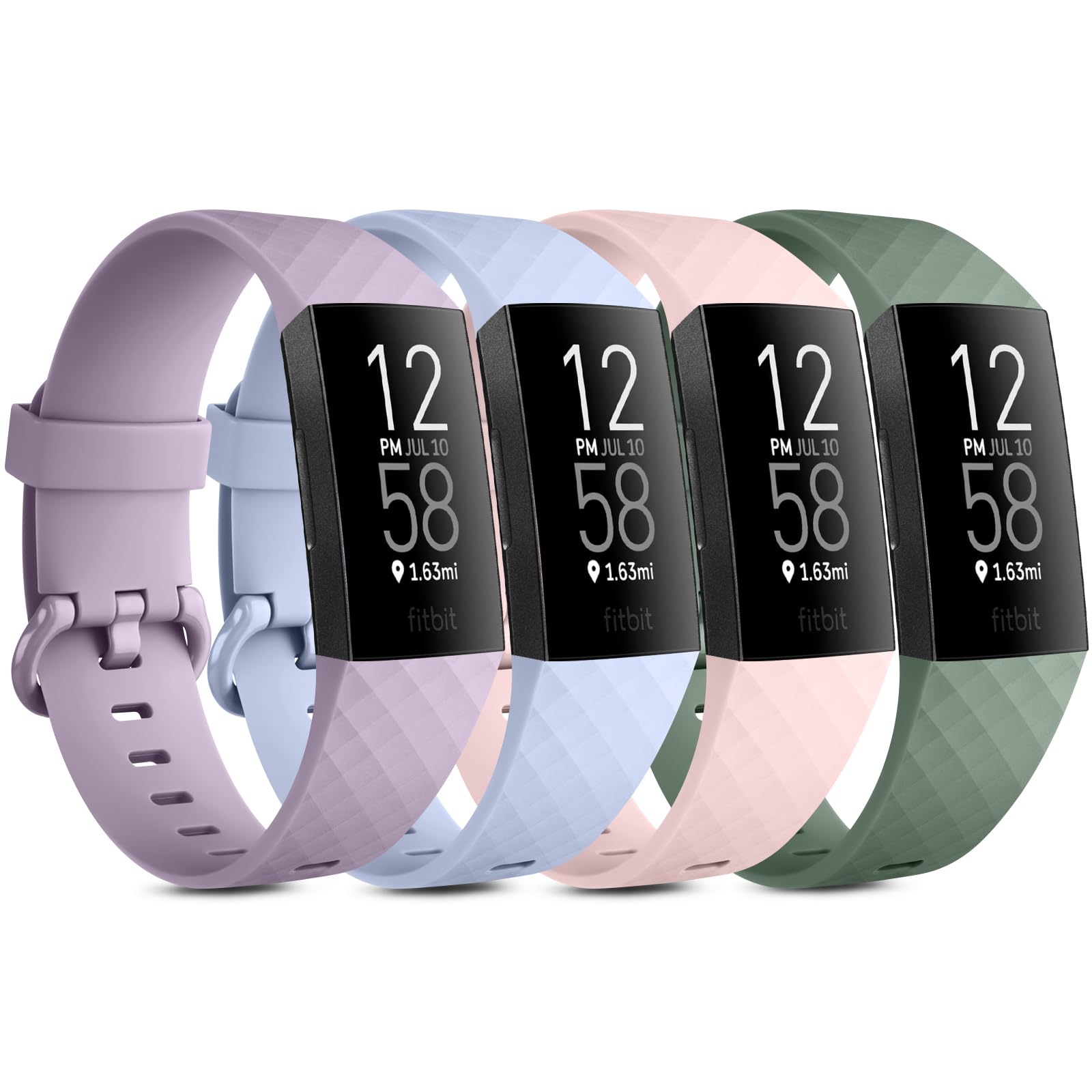 Vancle Bands for Fitbit Charge 4 Bands/Fitbit Charge 3 Bands Women Men[4 PACK], Classic Soft Replacement Sport Straps Wristbands for Fitbit Charge 4 /