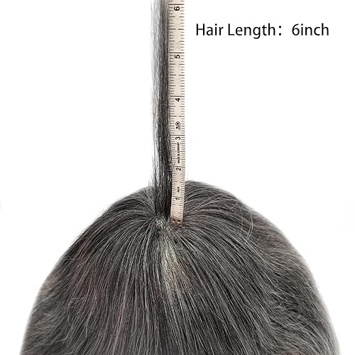 Miniatura 7 de Healthlif Mens Toupee Hairpieces Thin Skin Poly Toupee para hombres Sistema de reemplazo de cabello humano para hombres postizos 0.003 in Prótesis