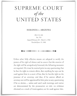 Miranda v. Arizona Art Print. United States Supreme Court Case Quote Justice Legal Lawyer Judge Law Student. 6 Sizes/5 Backgrounds.