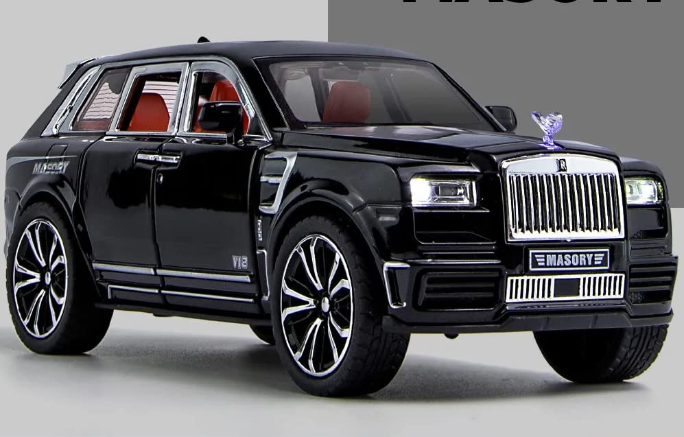 Image of Metal Pull Back Diecast Car 1:32 Rolls Royce Cullinan Masory Pull Back Car Model With Sound Light Boys Gifts Toys For Kids?Pack Of 1?, Multicolor