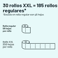 Vista 4 de Yaxa Basics Papel higiénico suave de 2 capas, 30 rollos (5 paquetes de 6), 350 hojas por rollo, seguro para sépticos, equivalente a 185 rollos