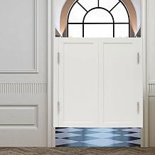 Saloon Swinging Doors, 35.4" W x 35.4" H Solid Wood Double Swing Doors - Cafe Doors with Hardware for Kitchen, Bar & Pub Entrances, White