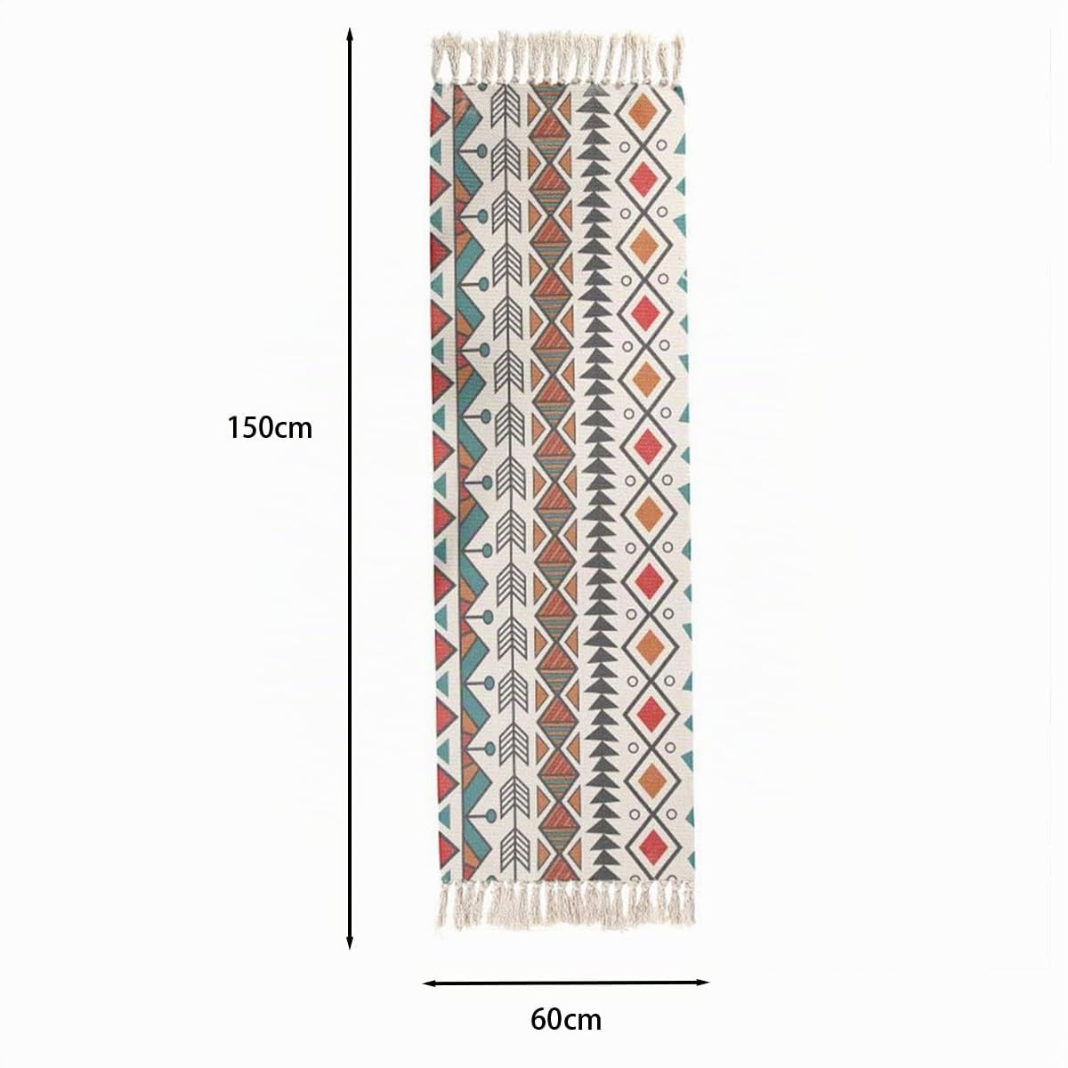 Tappeto da Ingresso 60x130 cm con Nappa, Tappeto Colorato a Pelo Basso, Passatoia Lavabile in Lavatrice Antiscivolo per Camera da Letto Soggiorno Cucina Salotto Tappetino per Interni