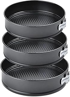 Roczential 3-Pack Springform Cake Pans, Non-Stick Cheesecake Pans with Removable Base, Leak-Proof Round Cake Pan Set Round...