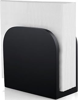 Black Napkin Holder for Table - Wood Upright Napkin Holders for Kitchen - Wooden Coutertop Napkin Dispenser for Dining Room Table Restaurant Picnic Party