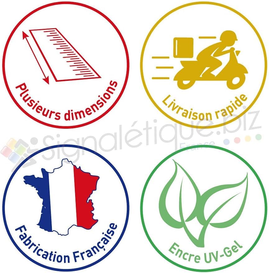 Signalétique.biz France - Panneau Immobilier Personnalisable Terrain à Vendre avec m2 - Rouge - Plastique rigide AKILUX 3,5mm - Dimensions 600x400 mm - Protection Anti-UV