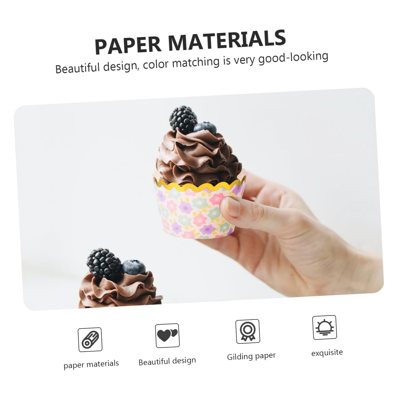 50 Pirottini Per Muffin In Carta Oro-Bianco - Antiaderenti, Usa E Getta, Per Forno E Congelatore - Per Cupcake, Dolci E Decorazioni - Foto 5