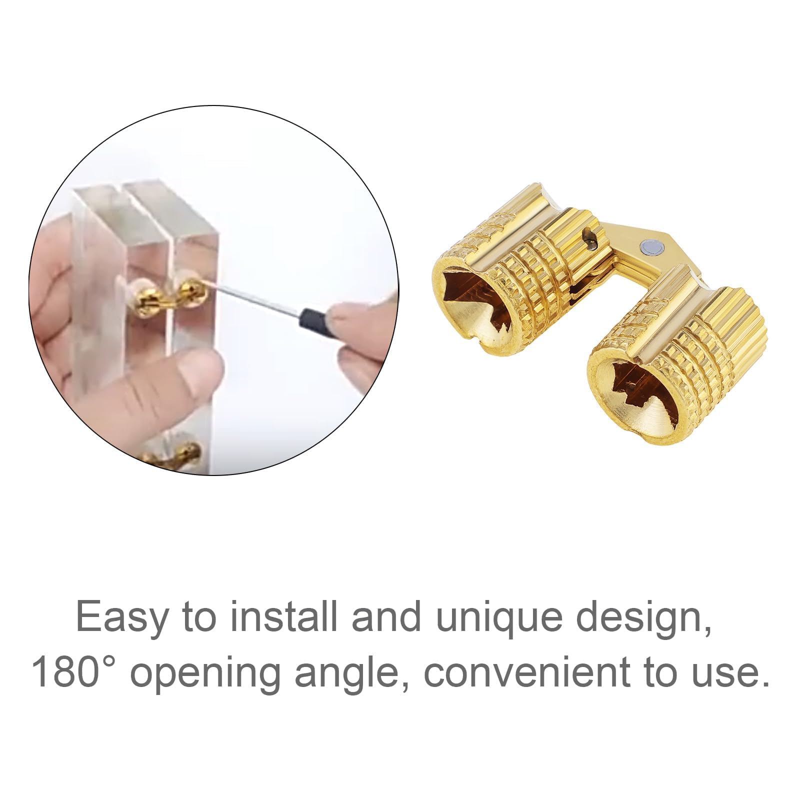 Hidden Barrel Hinges - Brass Furniture Hinges -4
