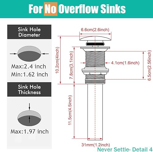 Miniatura 2 de Random - Juego de trampa de desagüe para lavabo, latón contemporáneo, kit de desagüe de fregadero 1 14 pulgadas