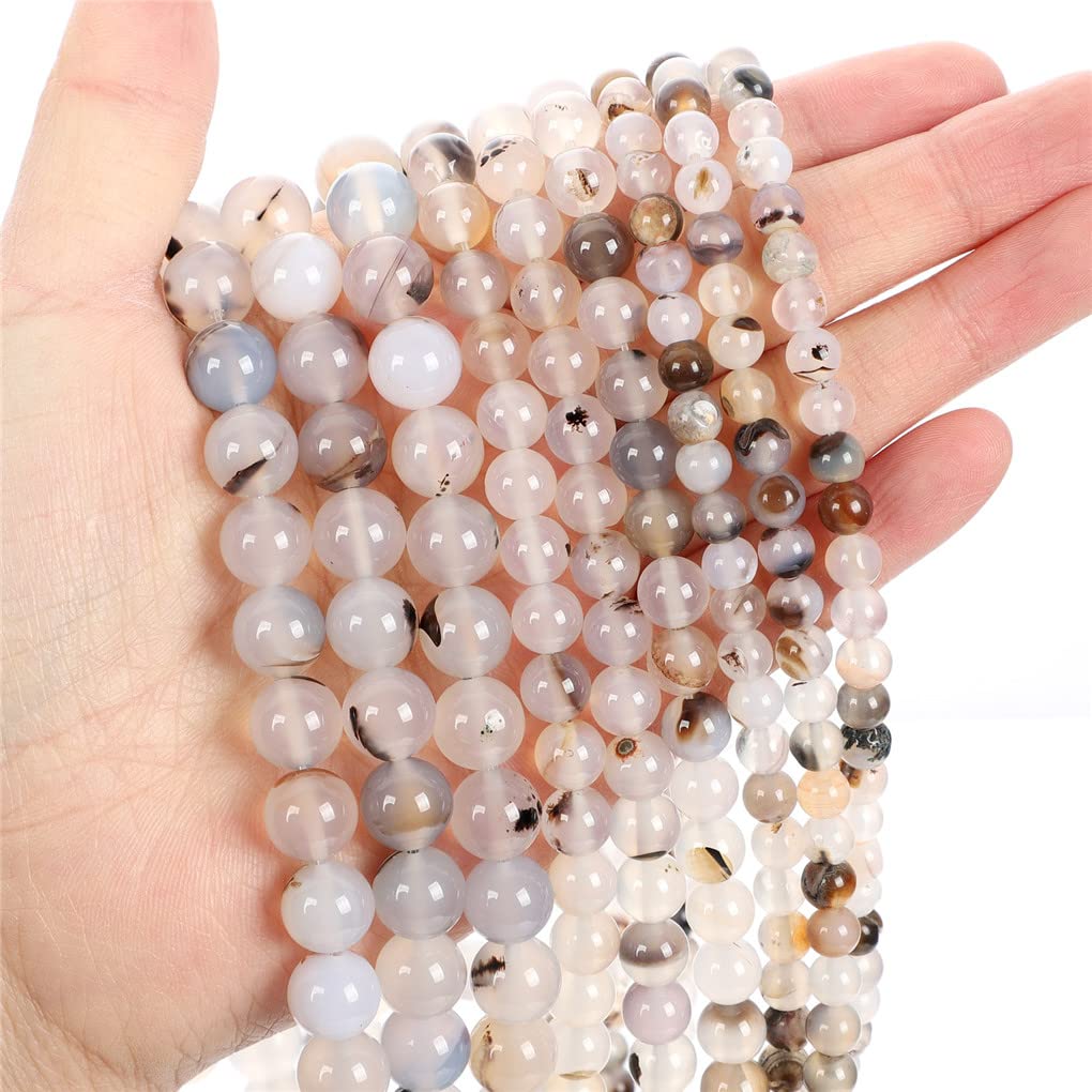 OLYCRAFT 96 pz 8mm Agata Rossa Naturale Perline Filamenti di Perline Marmo Rosso Rotondo Perline Allentate Della Pietra Preziosa Pietra Foro da 1 mm per Braccialetto Collana Creazione di Gioielli