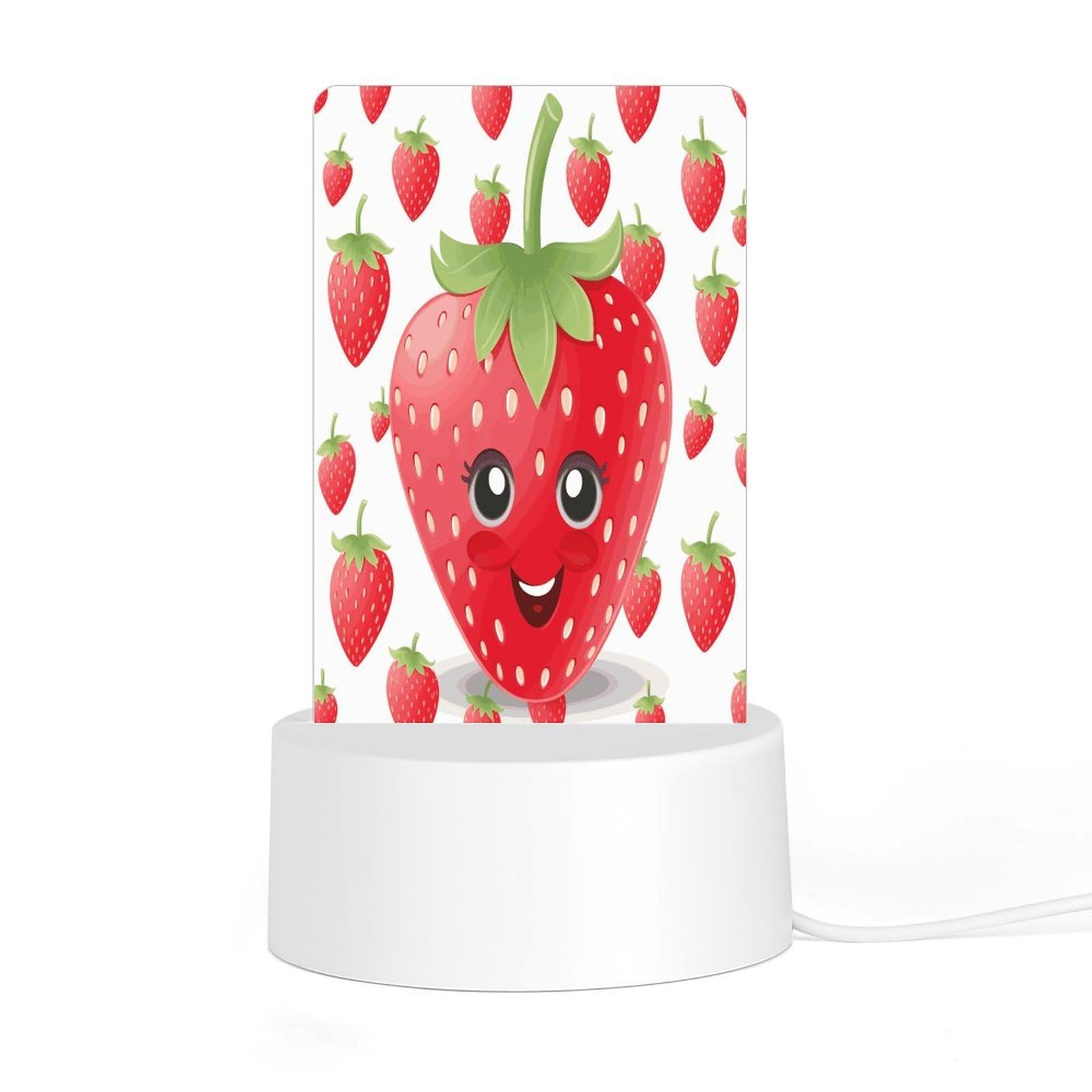 Adfgyerh Style Strawberry Night Light Acrylic Material Easy Installation, Home Decor Usb Interface Power Supply, Lamp For Restaurant Bar Cafe Room Decor