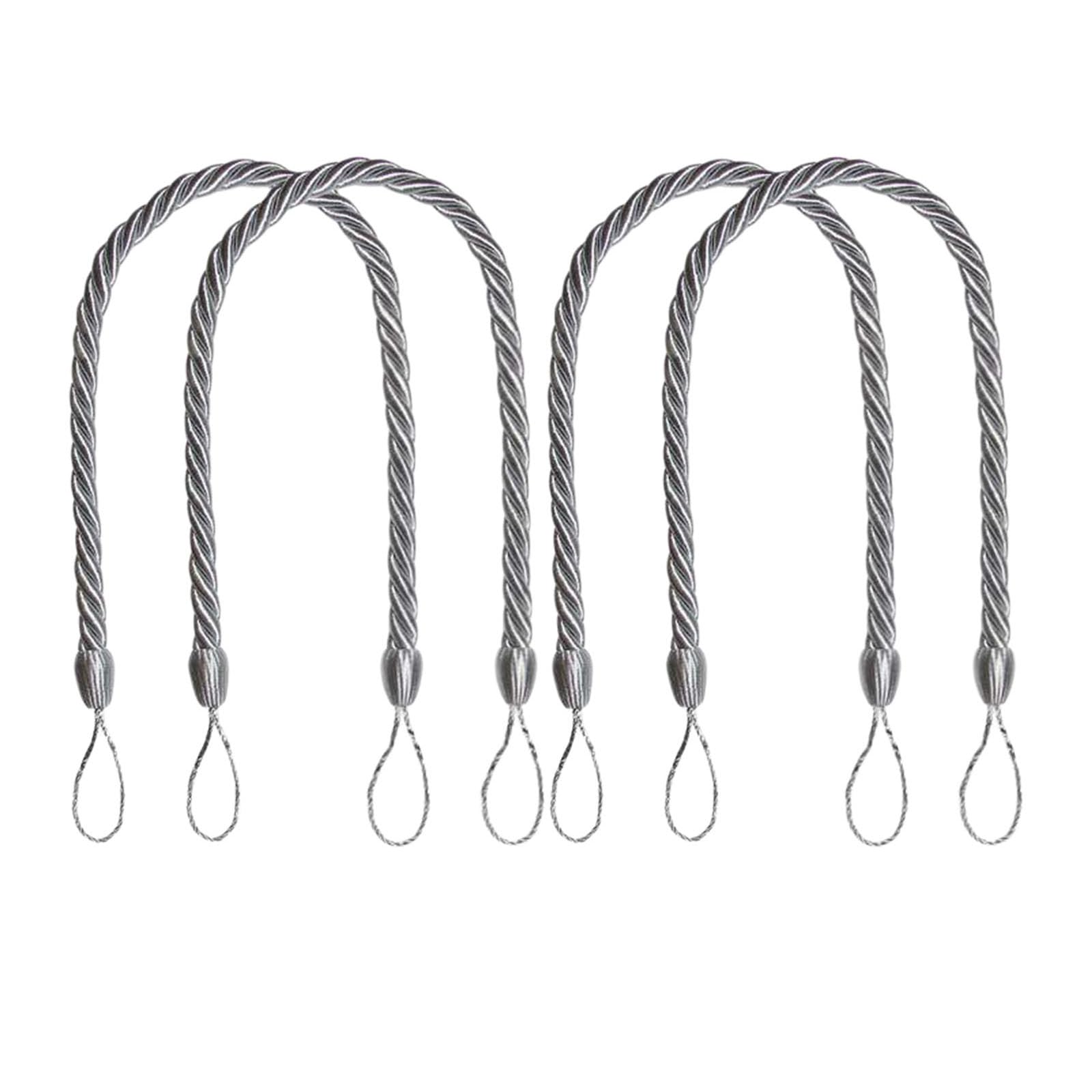 4Pack Bohos Styles Cotton Rope Curtain Tiebacks Decorative Holdbacks for Home and Drapery Natural Cotton Rope