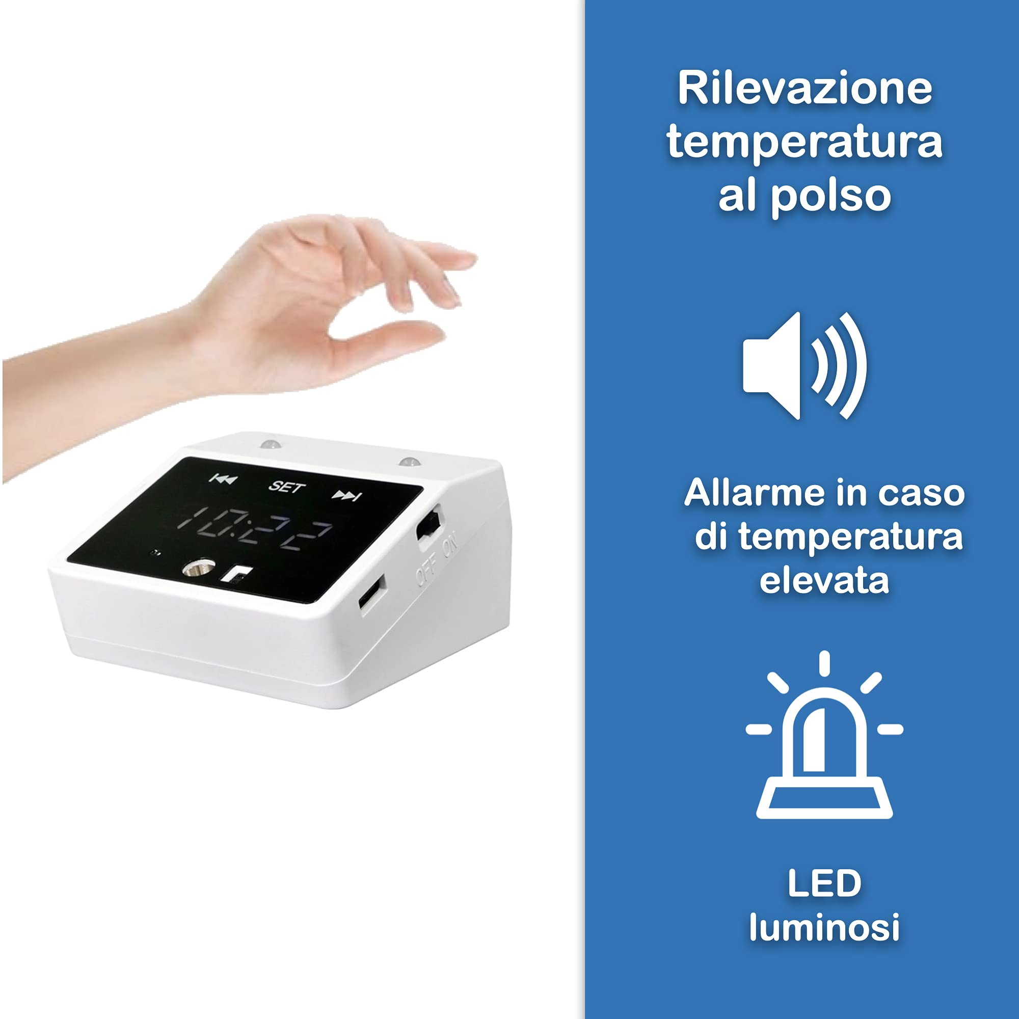 Termometro infrarrojos de mesa Gocciasana | Termometro digital de muñeca | Termómetro digital profesional alta precisión