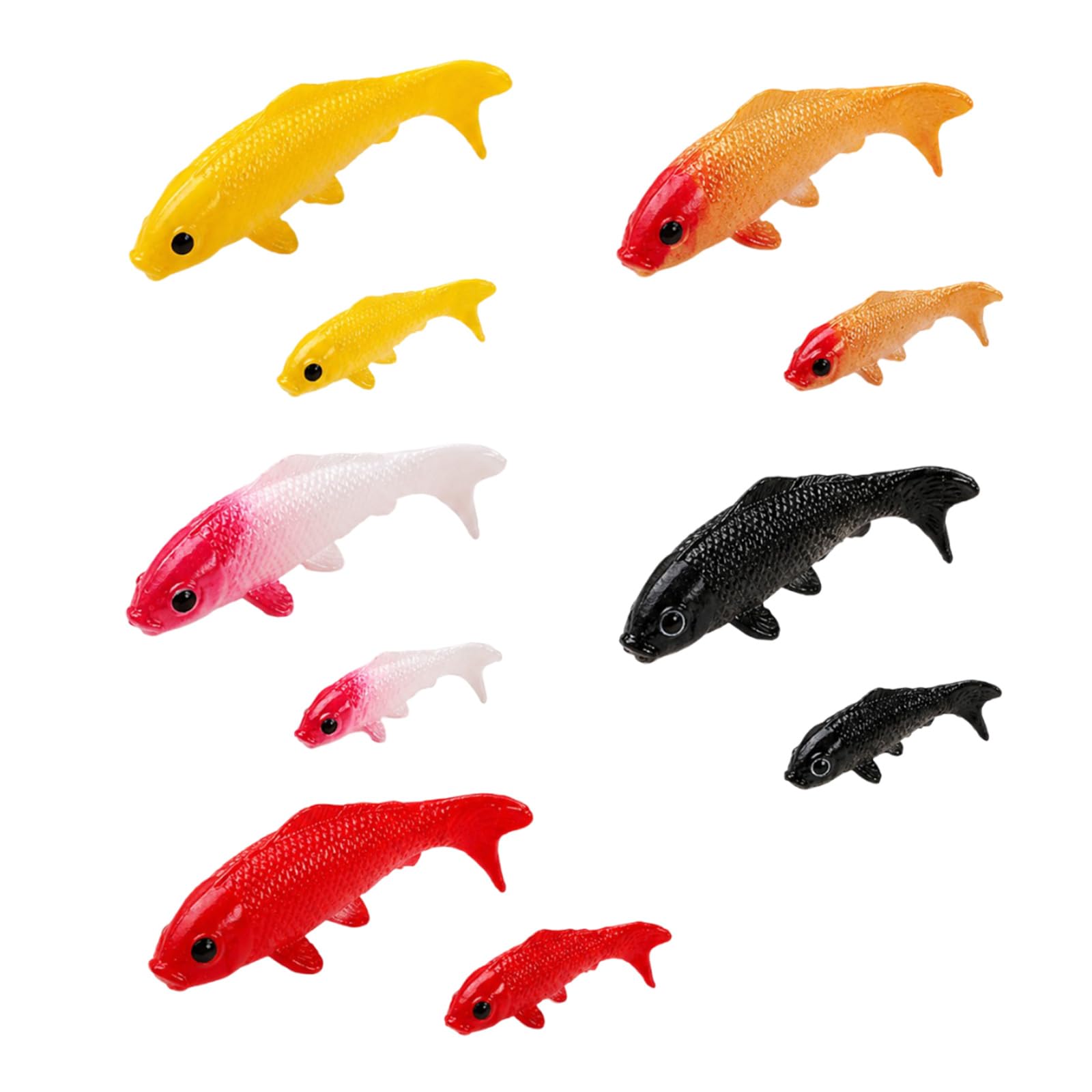 10 Pcs Small Plastic Fish Koi Miniature, Goldfish Resin Figurines, Fairy Garden Fish Tank Artificial Realistic Aquarium Tiny Red Fishes Figures, Mini Sea Animals Figures Fairy Garden Accessories