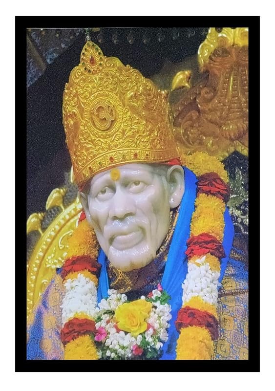 Sai Baba Mukh Darshan Sparkle Print Wall Sticker Poster Without Frame (20 X 28 Inches)