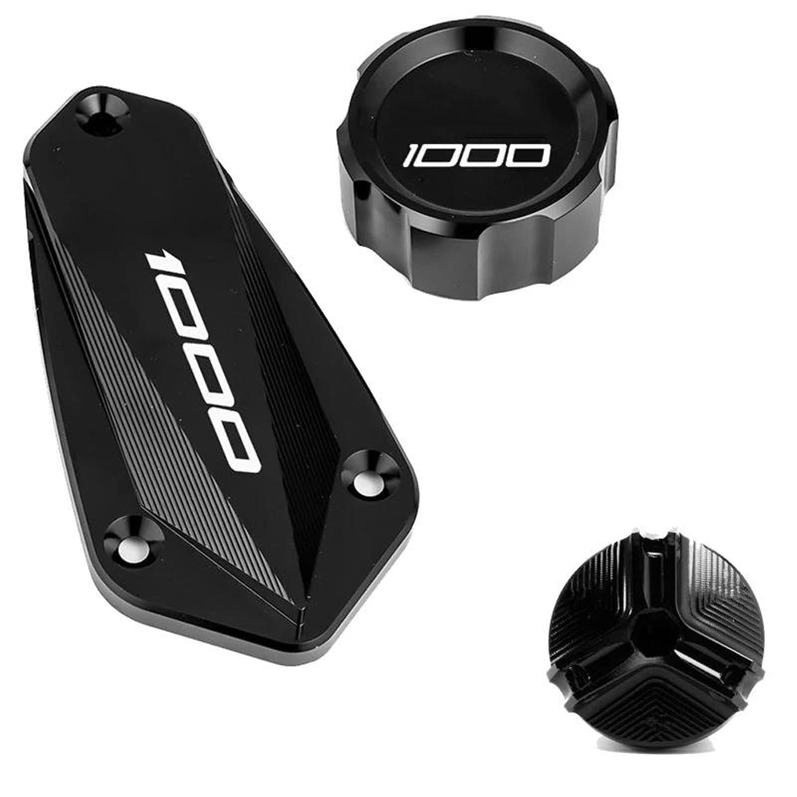 Tapas de líquido frenos delantero y trasero motocicleta tapas llenado aceite, accesorios protección para KAWASAKI Z1000R Z1000 moto | A set of Black