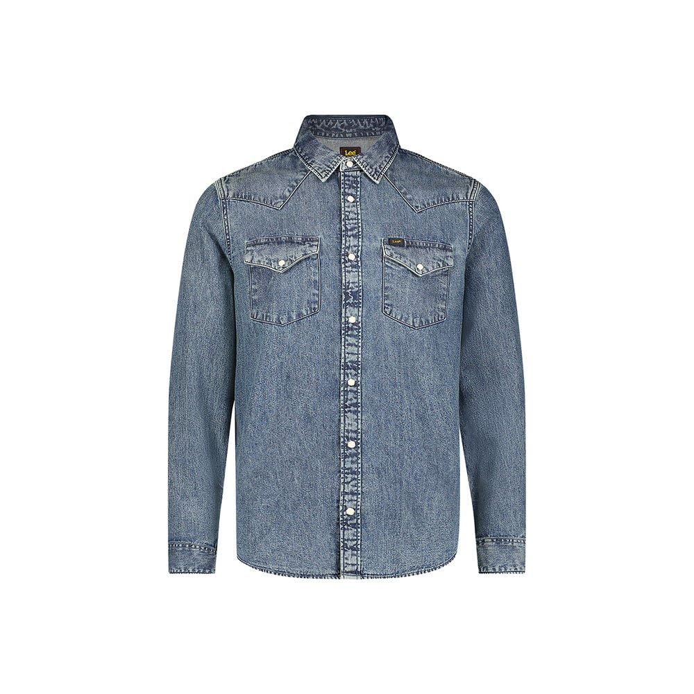 Lee Men's Regular Western Shirt, Green Aura, S