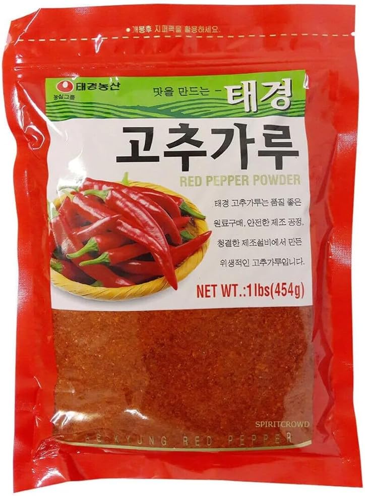 Taekyung Korean Style Red Pepper Powder Coarse Spicy Chilli Flakes Gochugaru 454g