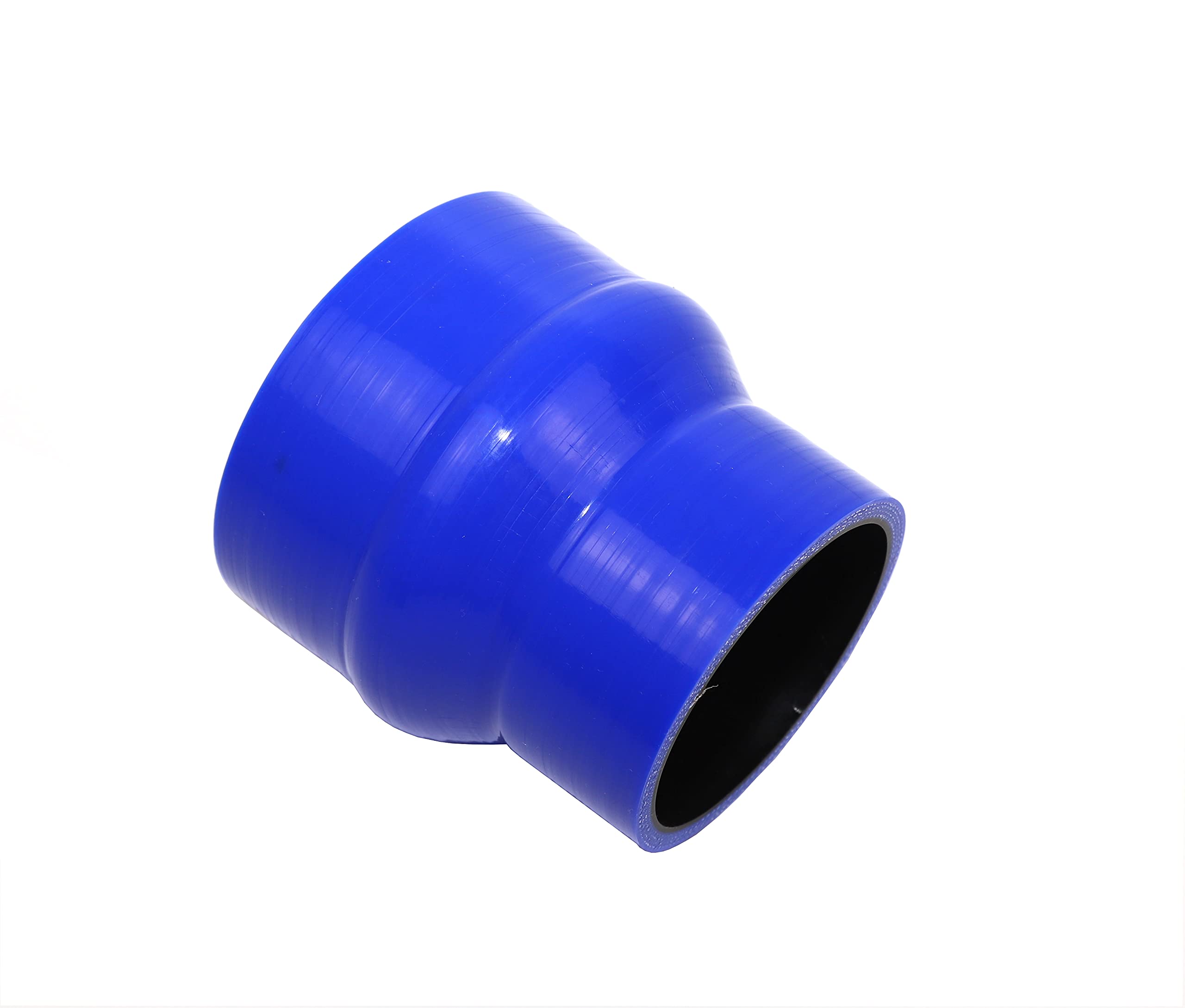TenkeAuto Universal High Temperature 4-Ply Reinforced 3"-3.75" ID Hump Reducer Silicone Hose Coupler (3" to 3.75" BLUE)
