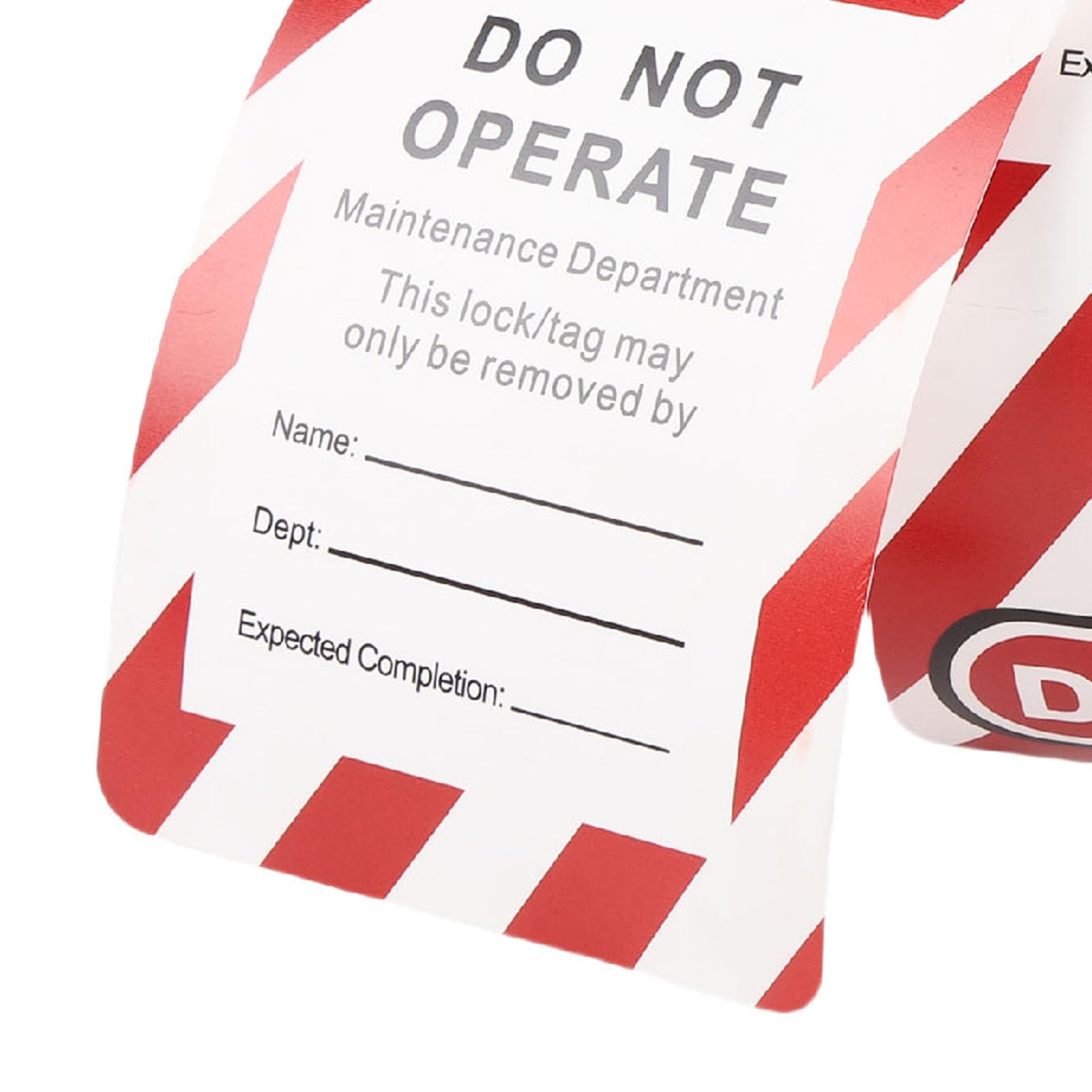 RiToEasysports Étiquette de sécurité étiquette de Barricade de Danger Rouleau de Papier Composite PP 50pcs de Verrouillage d'équipement d'usine Industrielle pour la conformité de sécurité