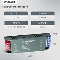 BRIMETI LED Tápegység 12V 100W 220V AC/DC Átalakító 8.3A Vezérlő 2