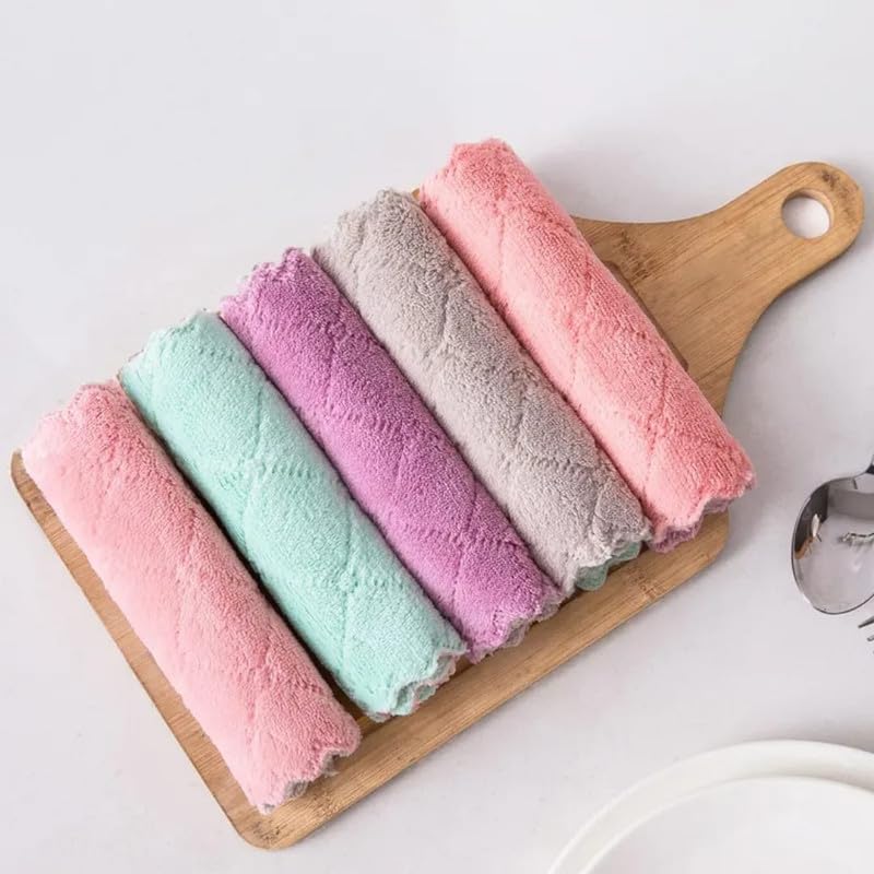 Khillayox Microfiber Cleaning Cloth Pack of 5 | Soft Absorbent Multipurpose Cleaning Wipes for Kitchen, Bathroom, Car & Household Surfaces | Reusable Lint-Free Cloths-image-40