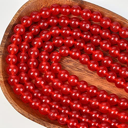Image of 51pcs Red Round Carnelian Gemstone Beads 6 MM