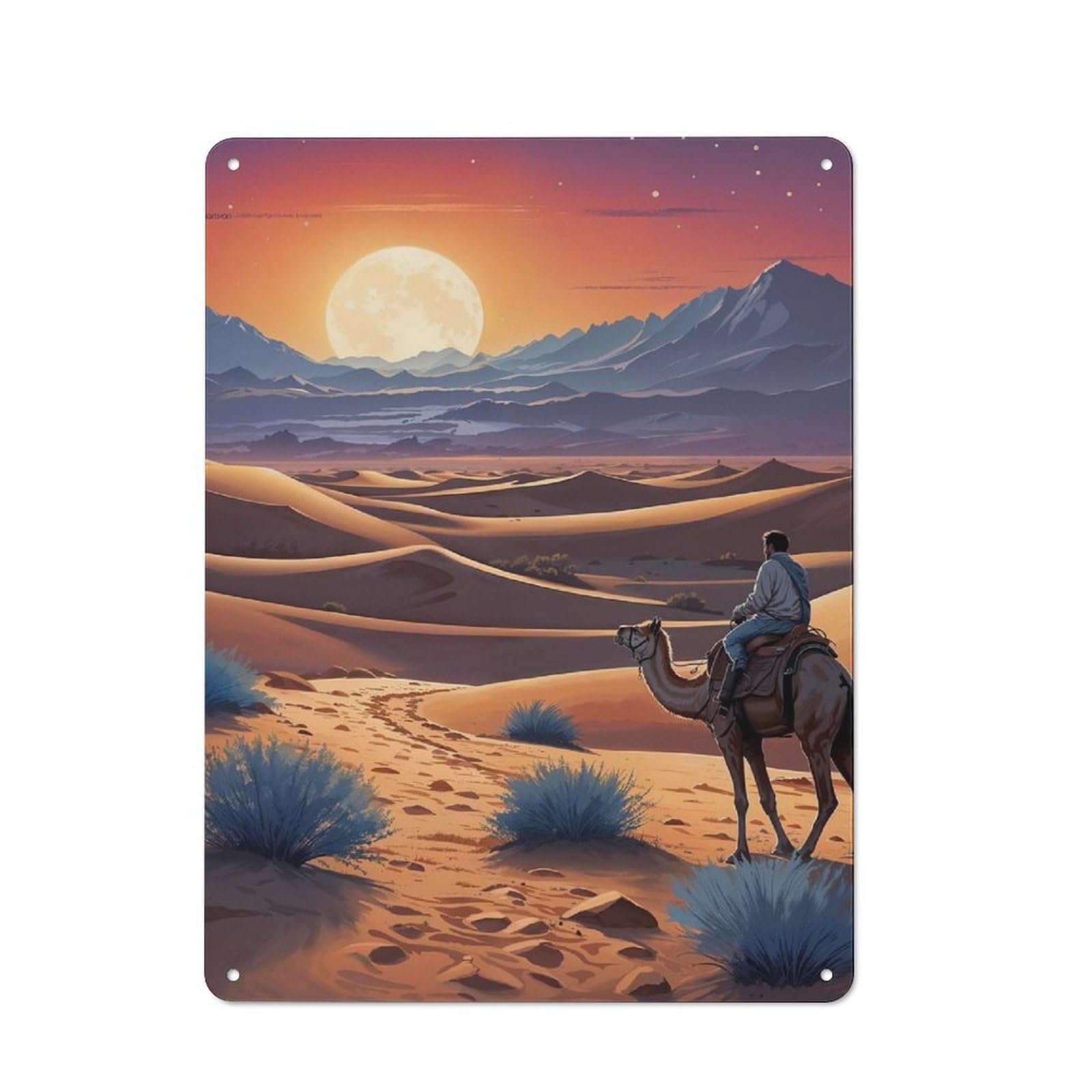 Junmoney Cosmic Twilight Journey Rustic Metal Sign 40X30cm For Hobby Room Or Studio, Suited To Hobby Room Decor Fans