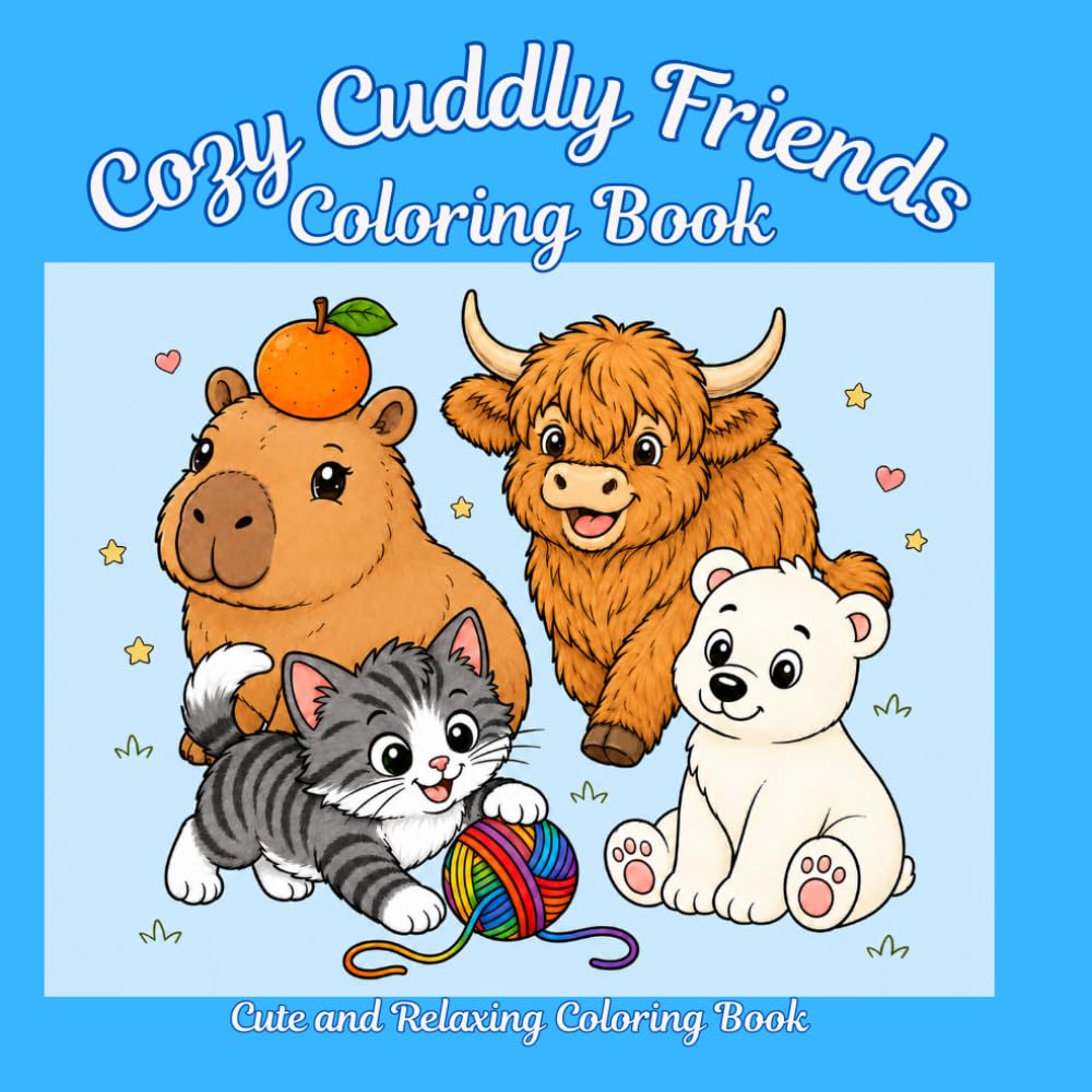 Cozy Cuddly Friends: Educational Coloring Pages with Animals and Alphabets for all ages.