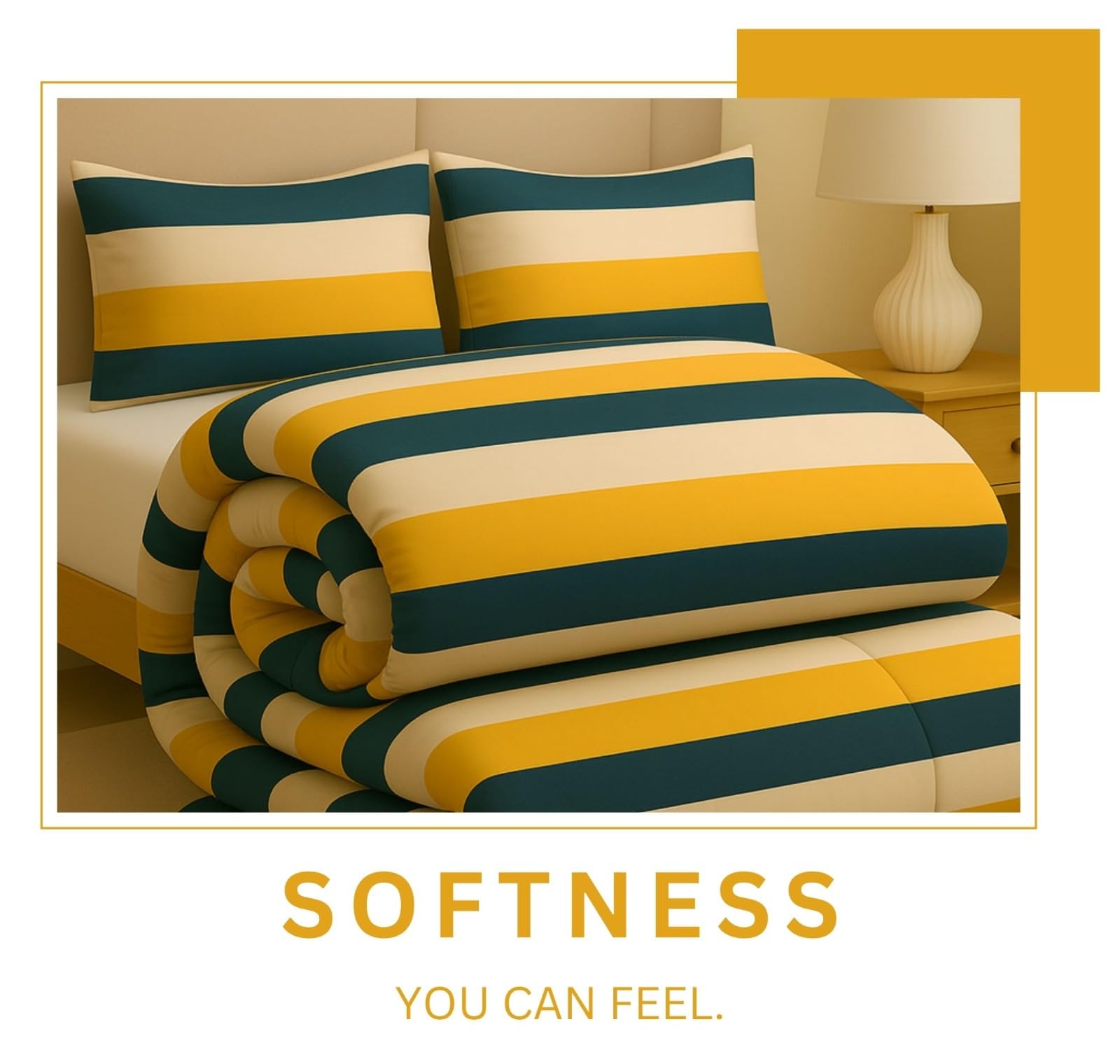 Mustard Yellow Microfiber Comforter Set - All-Season Bedding -5 Mustard Yellow Microfiber Comforter Set - All-Season Bedding -5