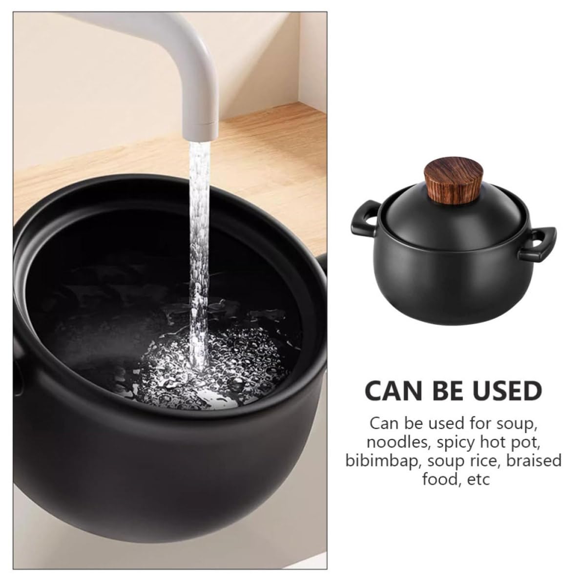 Balacoo Pentola per Stufato in Ceramica da 2,5l con Tecnologia Monopezzo, Resistente alle Alte Temperature, per Cucina a Gas e Zuppe Casalinghe