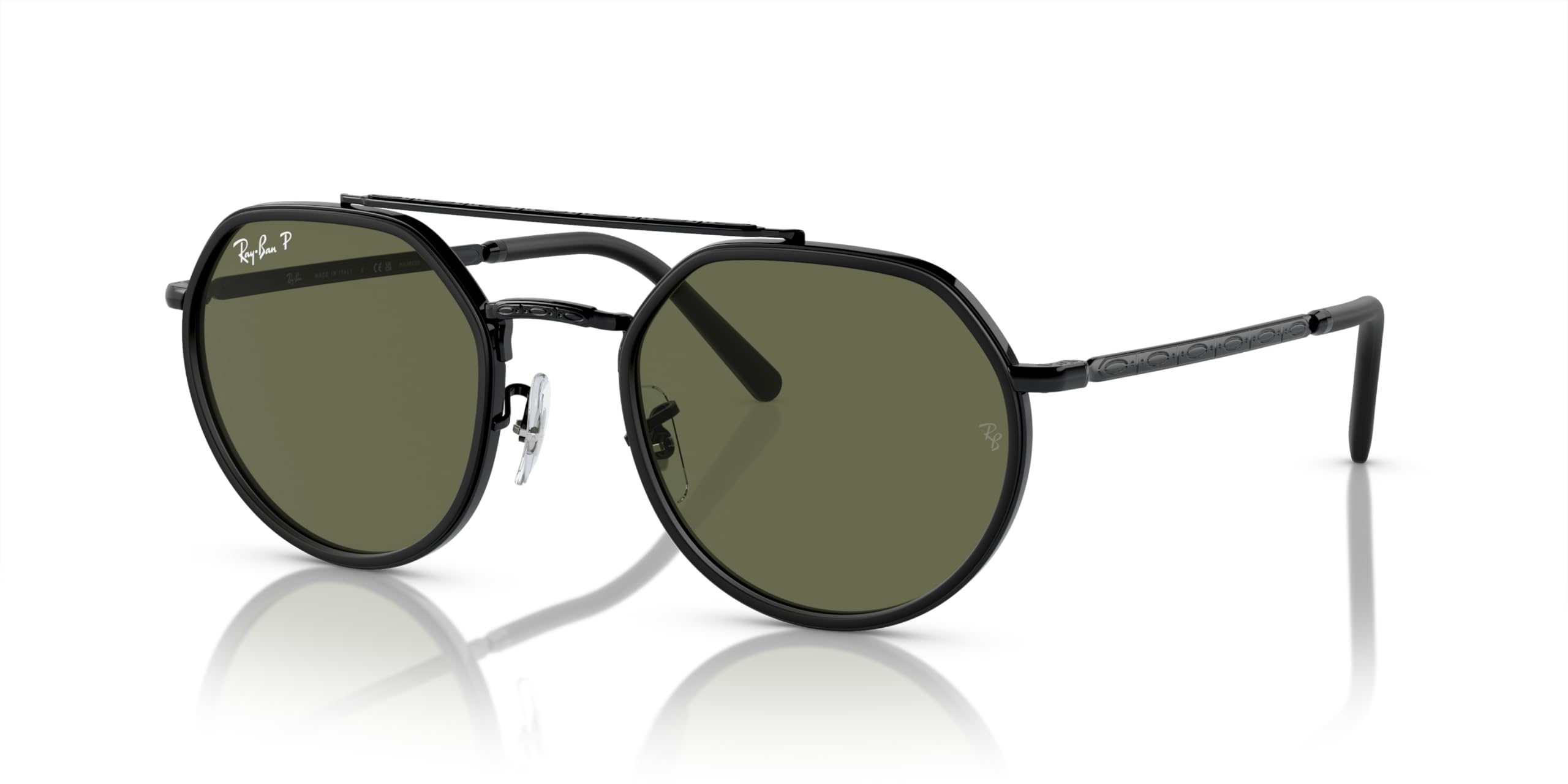 Photo 1 of Ray-Ban RB3765 Sunglasses, Black/Green Polarized, 53 mm