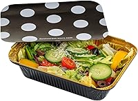 Vista 15 de Restaurantware -Contenedores desechables para llevar de 12 onzas, 50 recipientes rectangulares para alimentos - Con tapas de lunares, contenedores