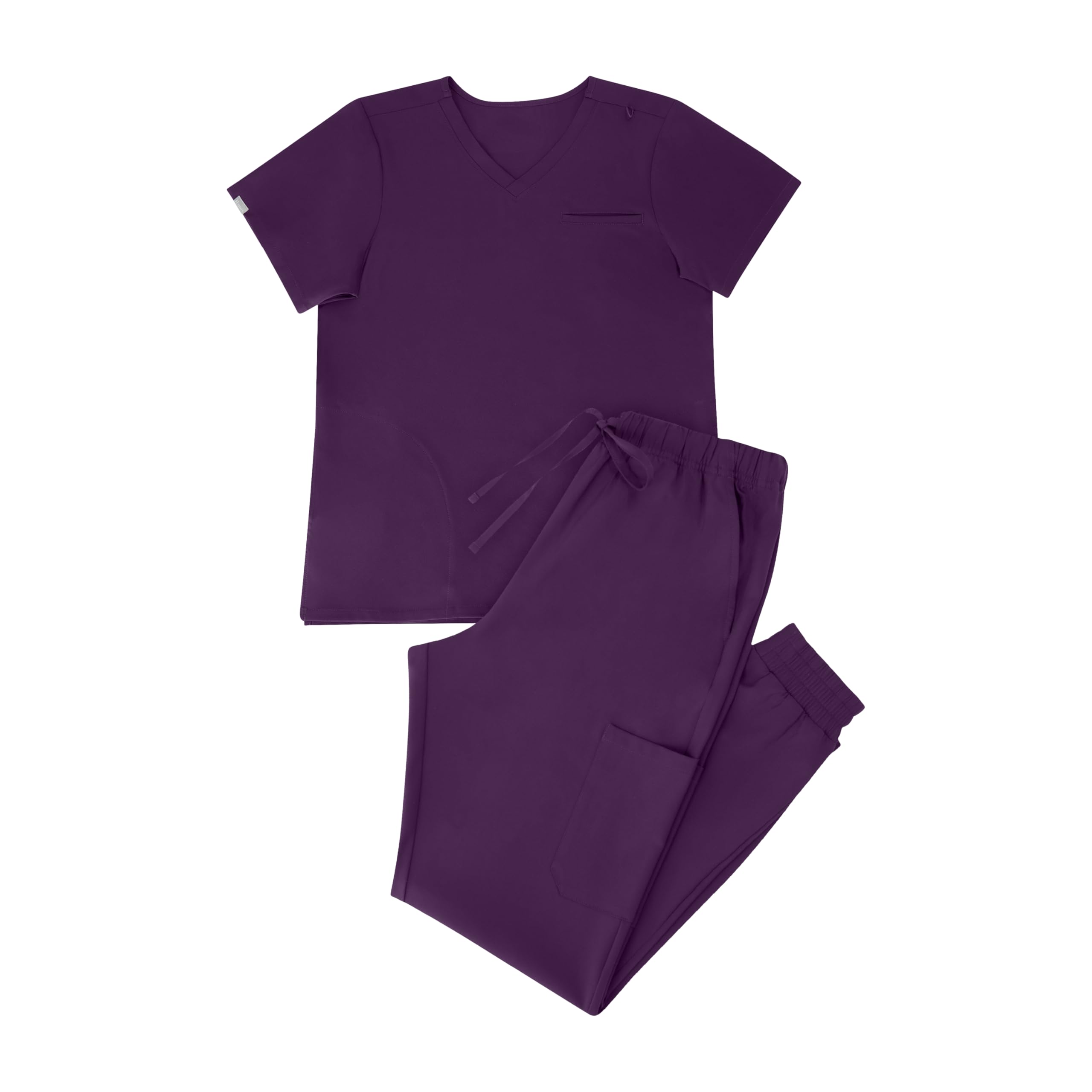 Hanes Damen Kasacks Set Medizinischer Kittel mit Taschen Feuchtigkeitstransport Gesundheitskleidung für Frauen, auberginefarben, XXX-Large