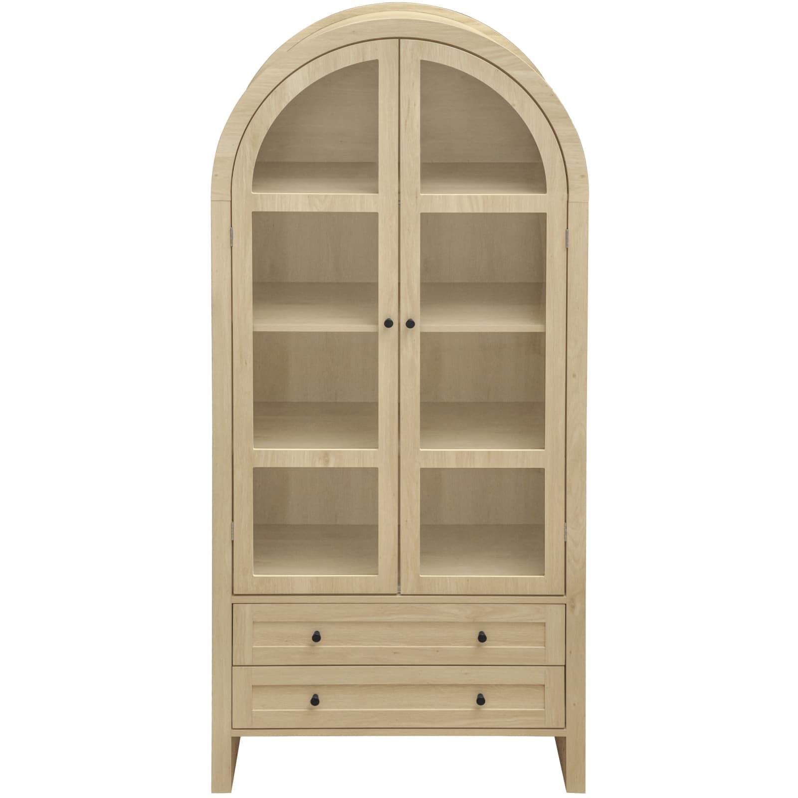 PugSDRLY - Aparador alto con 2 puertas de cristal y cajones, vitrina, arco, mueble de cocina, almacenamiento, armario de madera, 79 x 39,5 x