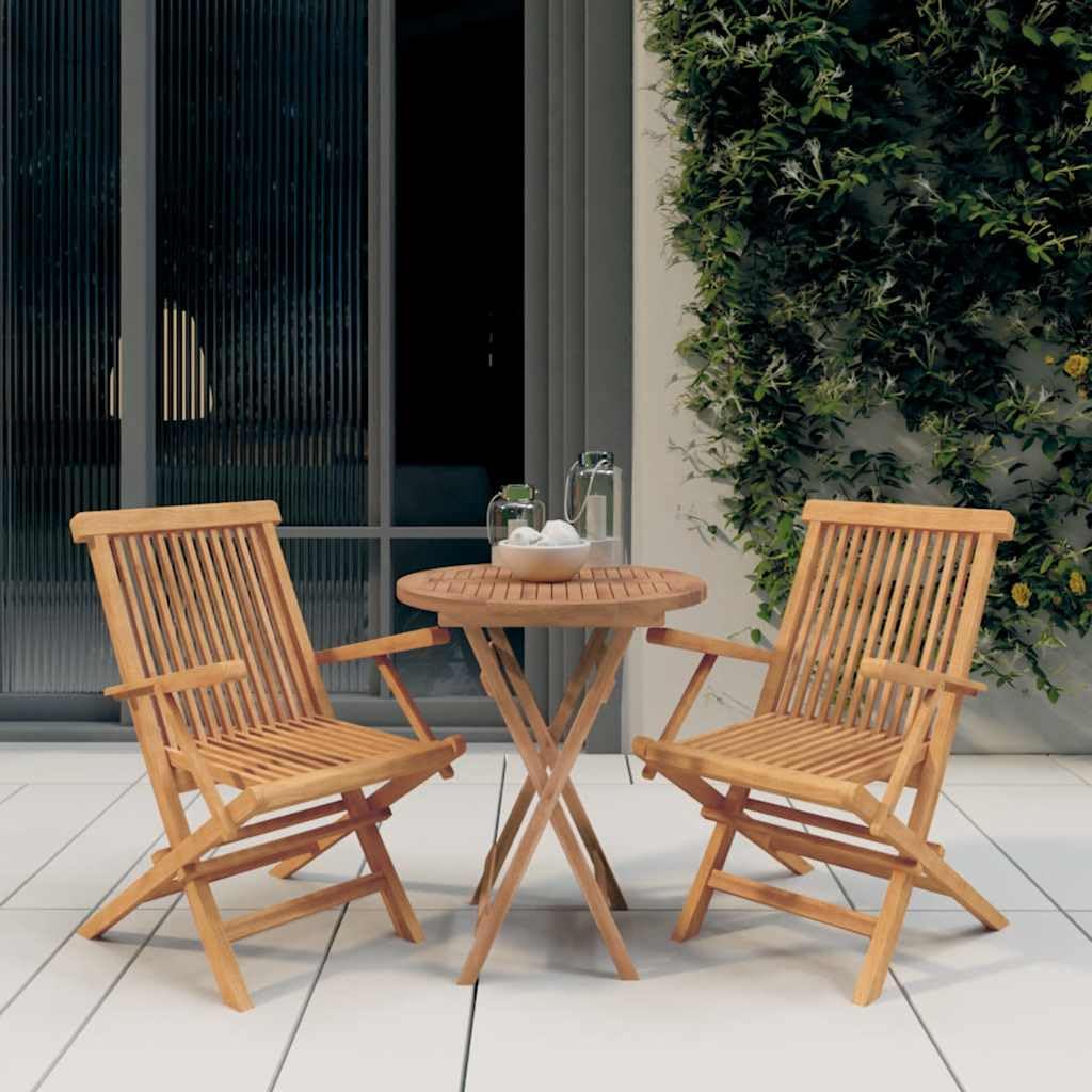 Mobili da giardino in teak pieghevoli: mobili da giardino pieghevole in legno di teak da 3 pezzi