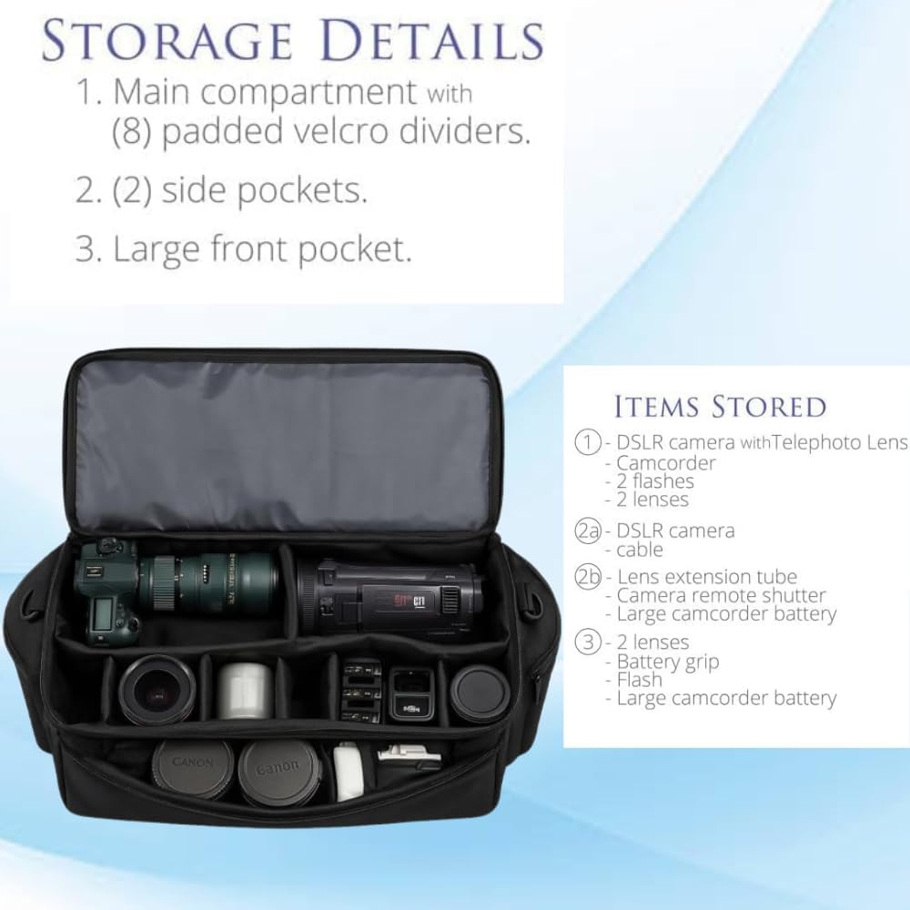 Extra Large Soft Padded Camcorder Equipment Bag/Case For Sony HDR-AX2000, HDR-FX7, HDR-FX1000, HVR-A1 1, HVR-HD1000, HVR-V1U, HVR-Z5U, PMW-100, PXW-Z100, PMW-160