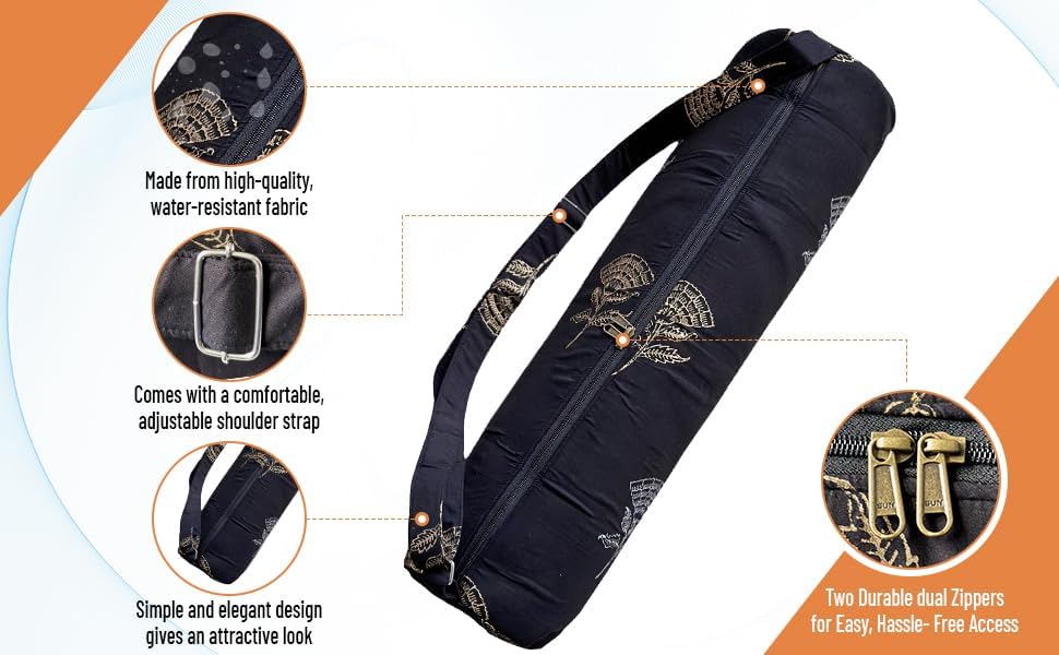 Miniatura 3 de Generic YB0001 - Bolsa para esterilla de yoga para mujeres y hombres, bolsa de gimnasio de yoga de 14 pulgadas y 13 pulgadas de grosor, bolsa de