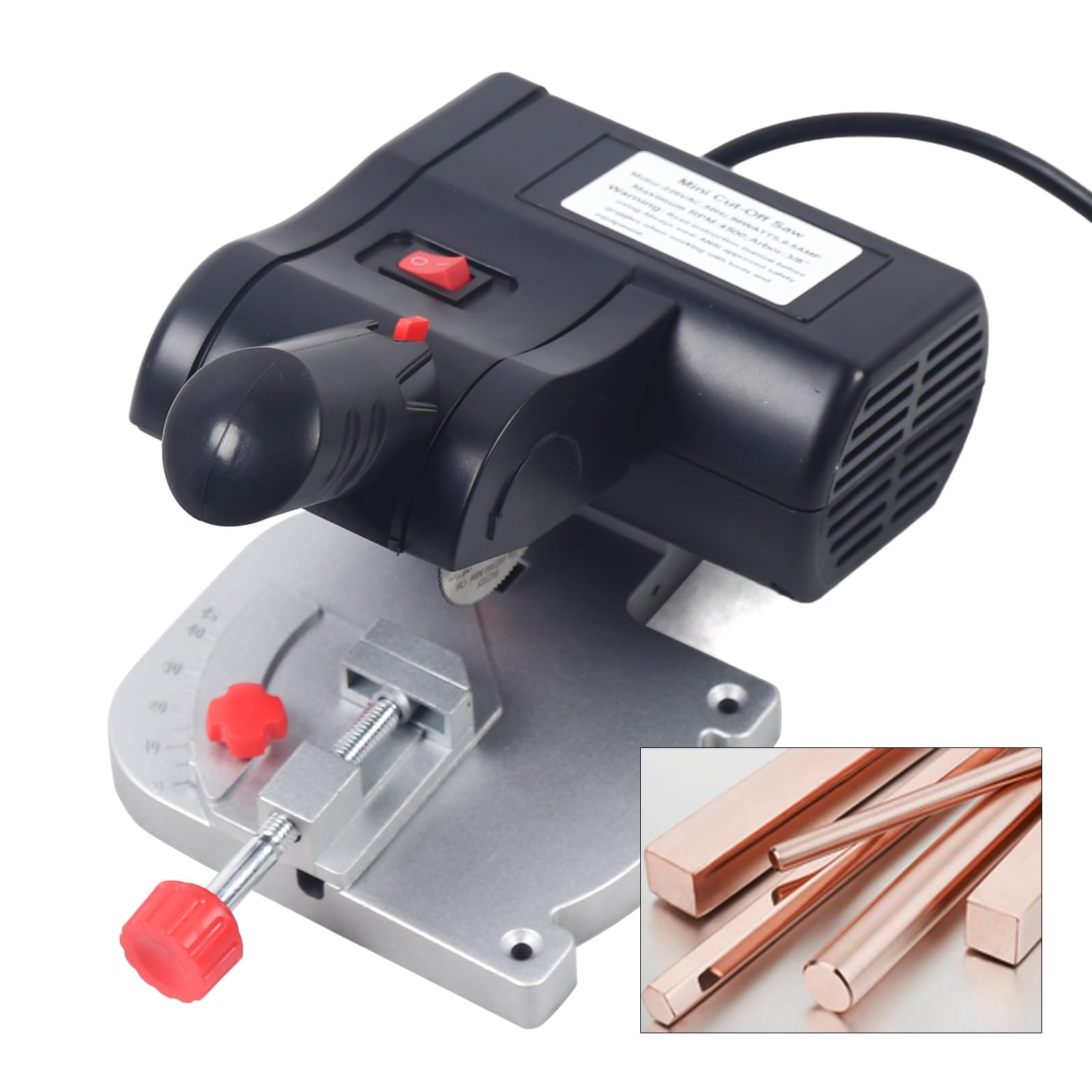 Mini piła ukośna, stalowa, piła tarczowa, do cięcia metalu, piła ukośna 4500 obr./min, 90 W, 220 V