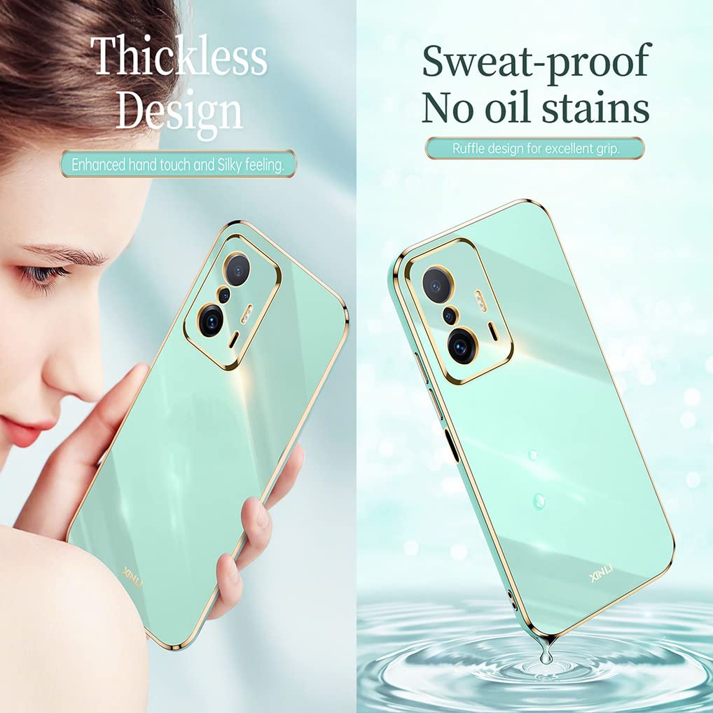 SEAHAI Cover per Xiaomi 11T PRO 5G/Xiaomi 11T 5G, Custodia Protettiva Ultra Sottile ed Elegante in Silicone TPU Flessibile, Glitter Placcatura Phnom Penh Design Cover Antiurto Case, Rosa