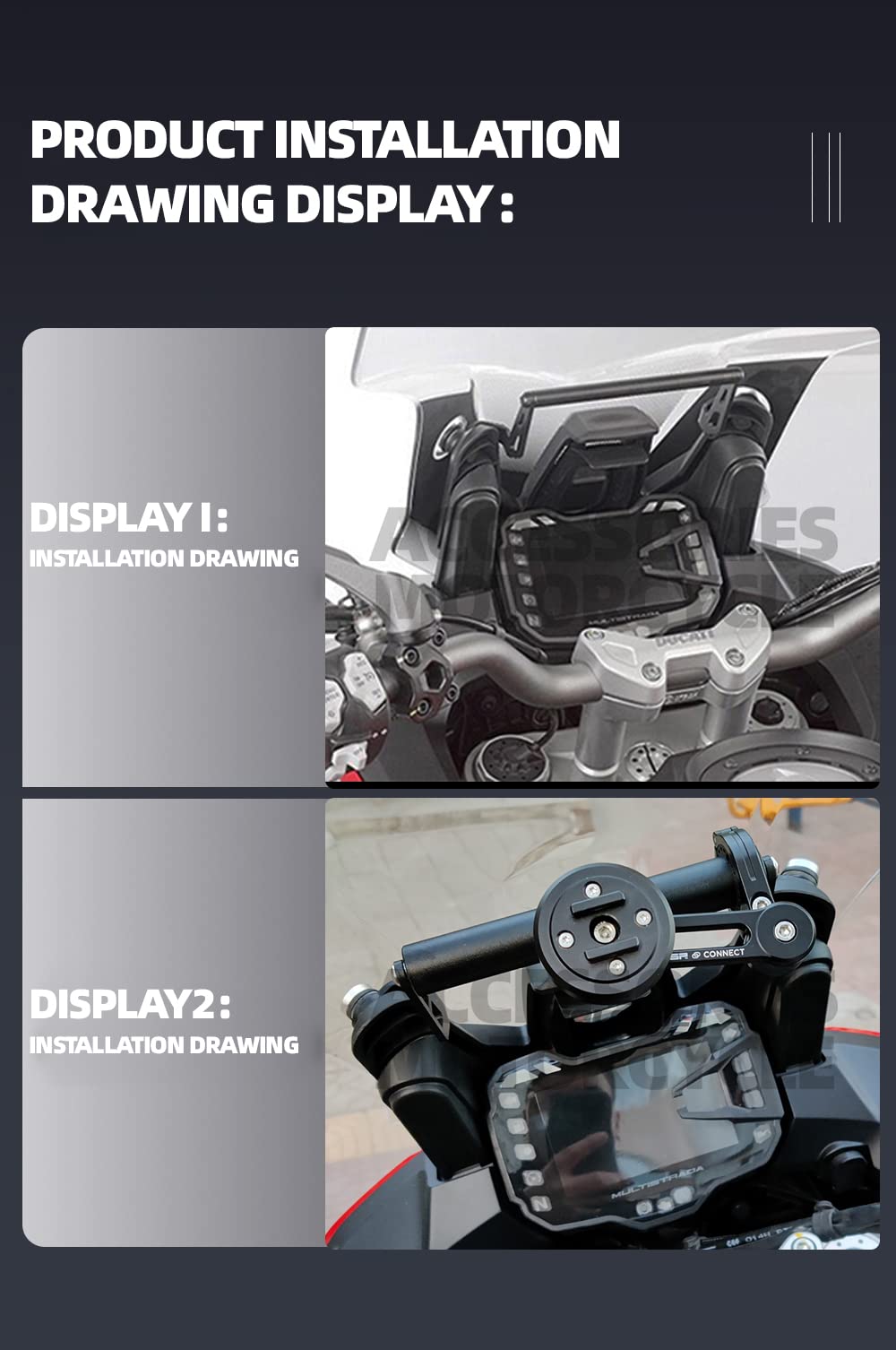 Motorcycle Crossbar Phone Holder Stand Holder GPS Navigation Plate Mount for Ducati MULTISTRADA 950 950S 1200S MTS 1200 1260 Enduro