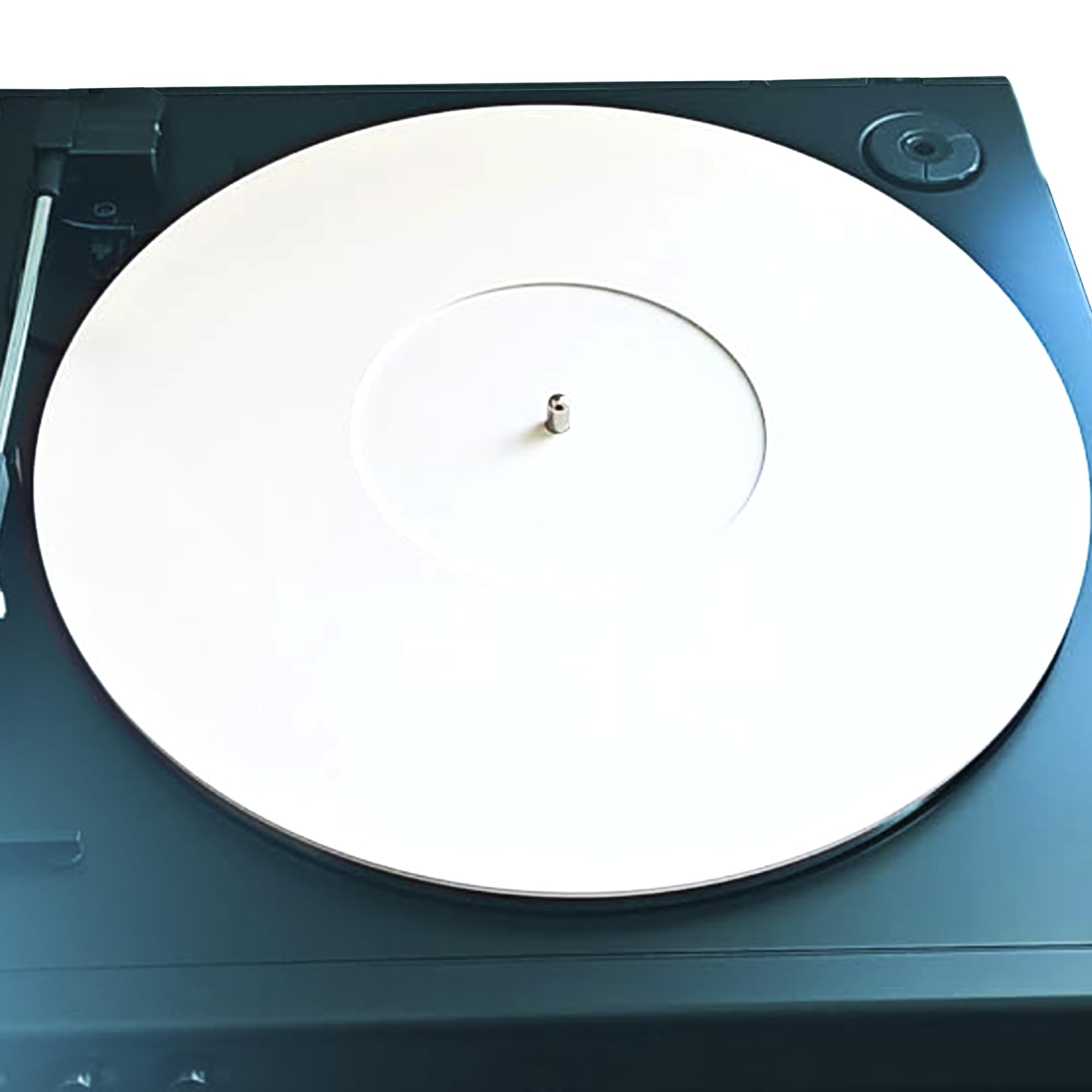 Alfombrilla de acrílico para tocadiscos de vinilo LP – 2,7 mm de grosor proporciona bajos más apretados y mejora la calidad de sonido – Alfombrilla de plato de 12 pulgadas (blanco)