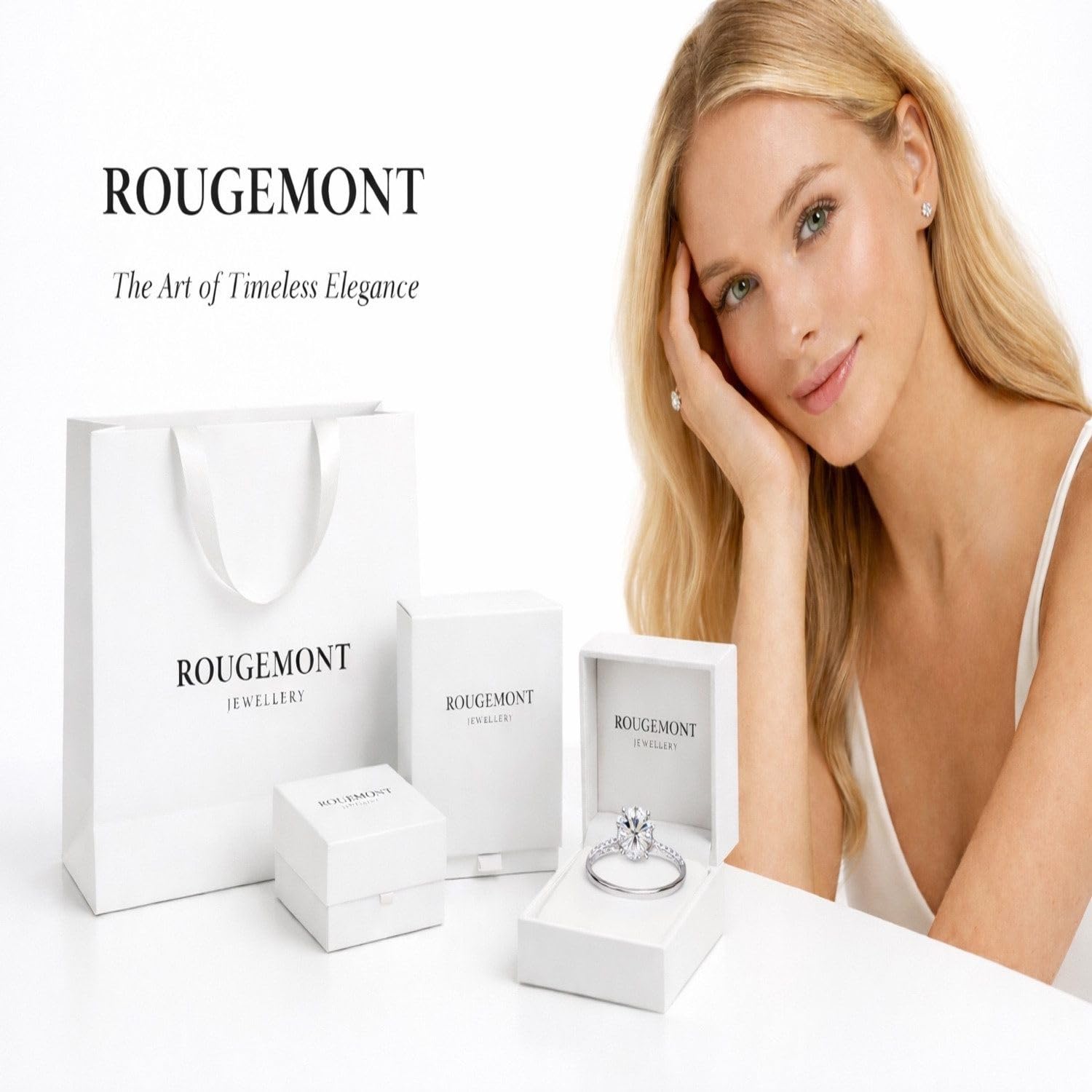 ROUGEMONT Damen Armreif-Hypoallergen-Klassisches zeitloses Design-Hochglanz -Funkelnde Zirkonia-mit stilvoller Geschenkverpackung Jewellery