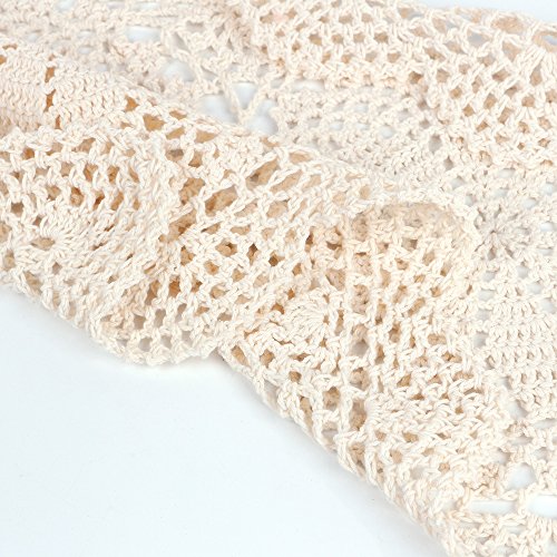 Yazi Crochet Cotton Lace Placemats Doilies Rectangle Doilies Value Pack 2Pc, Beige, 10Inches By 16Inches #TOP5